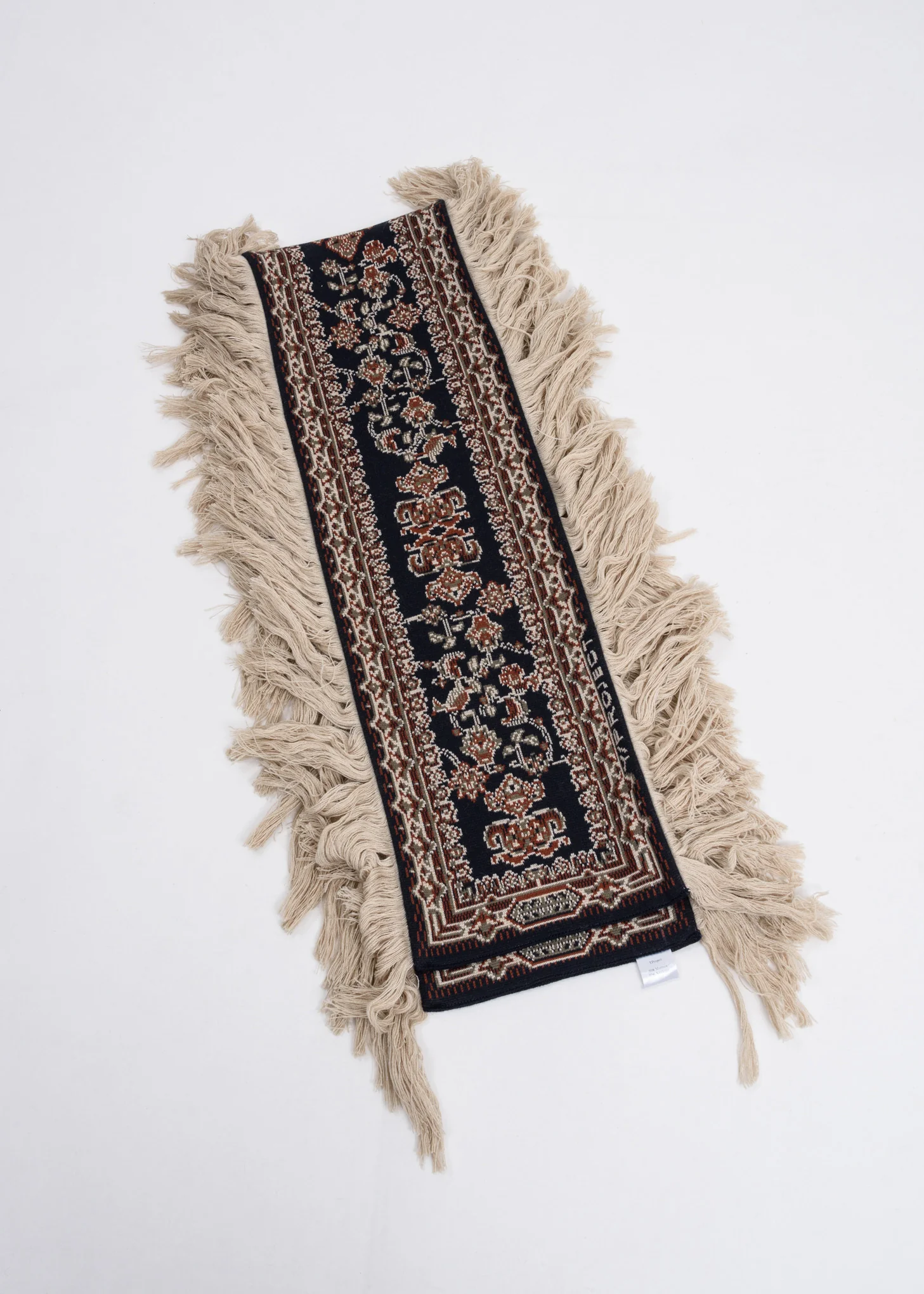 Black End Fringe Carpet Scarf