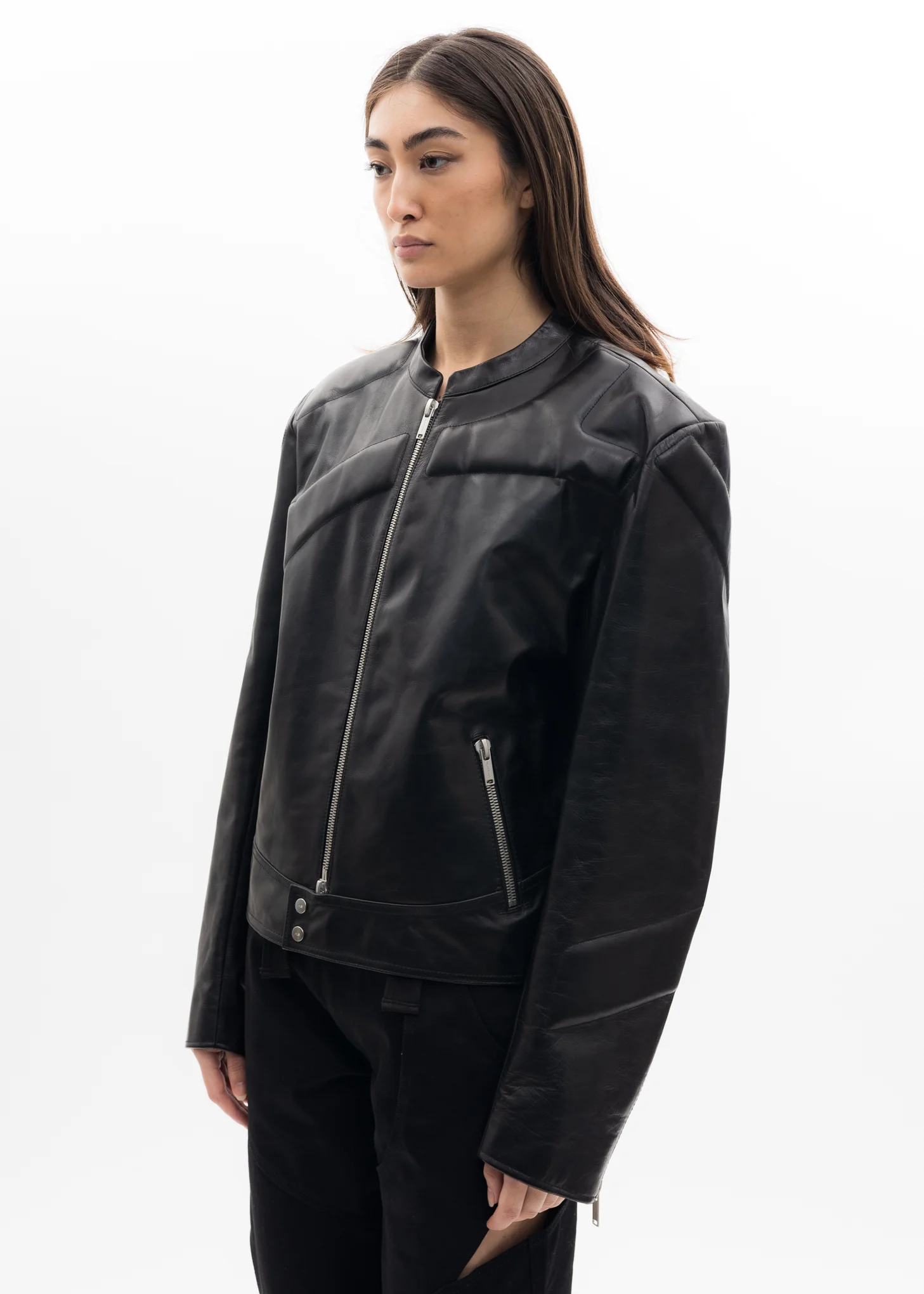 Black EXOSKELETON Biker Jacket - Image 2