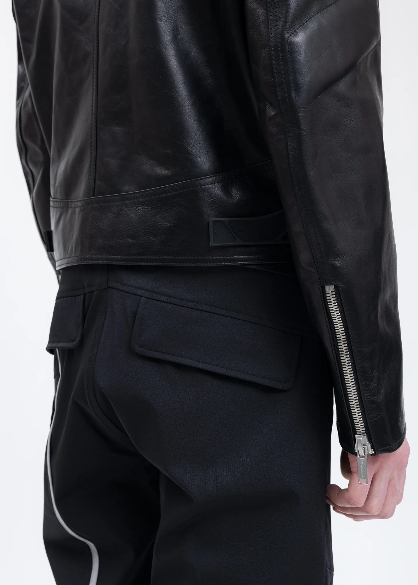 Black EXOSKELETON Biker Jacket - Image 4