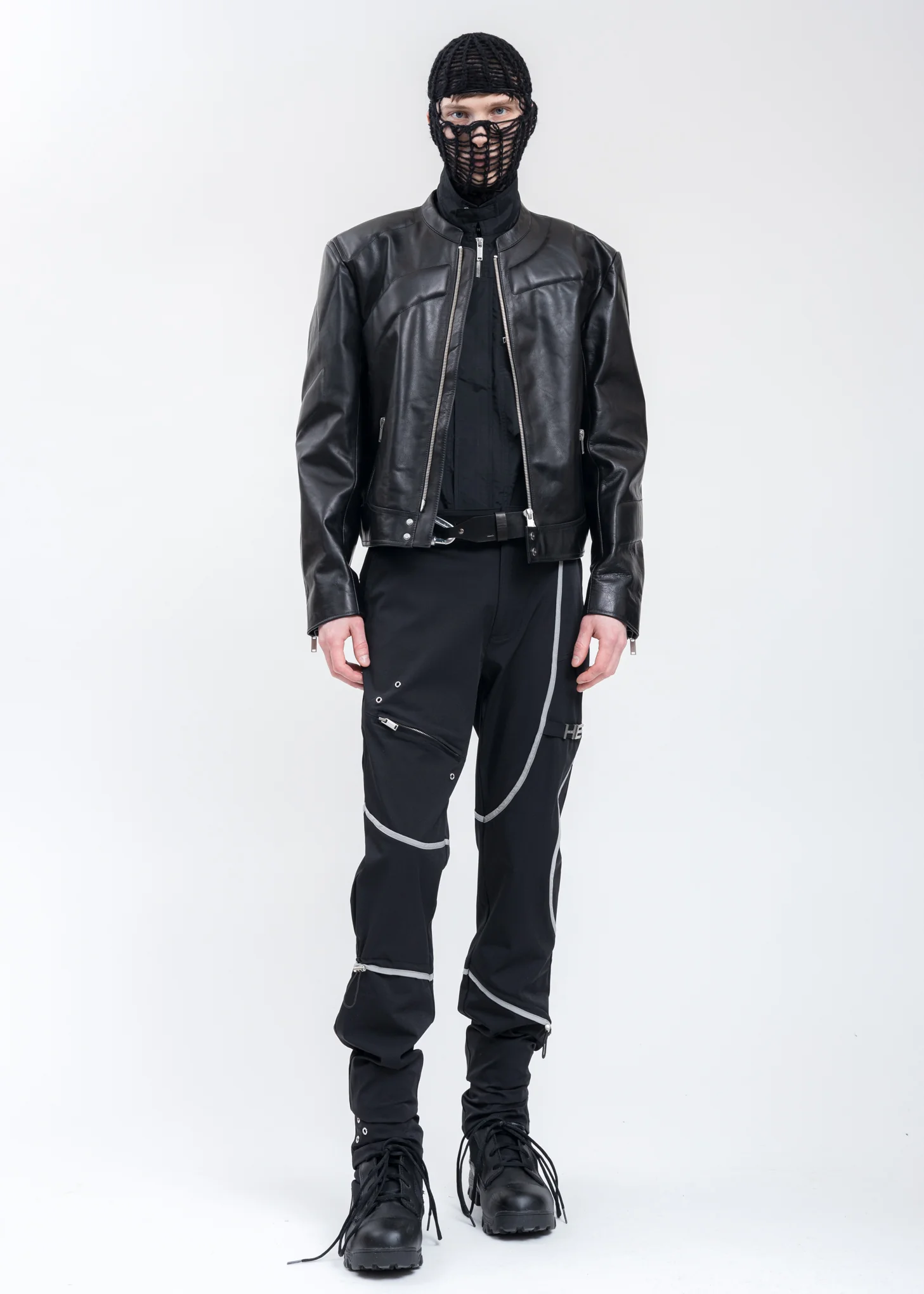 Black EXOSKELETON Biker Jacket - Image 8