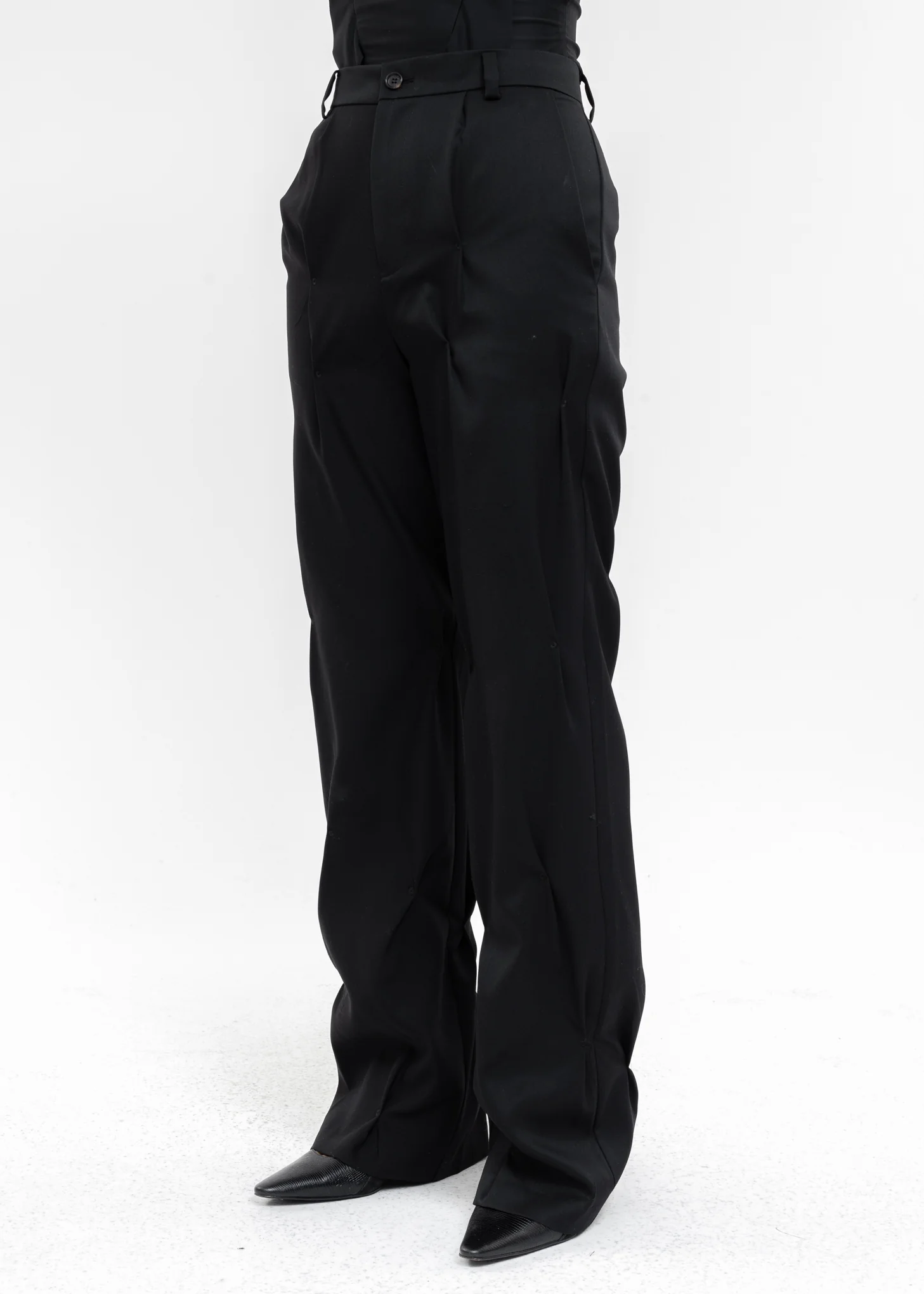 Black Eyelet Bullet Hole Embroidery Pants - Image 2