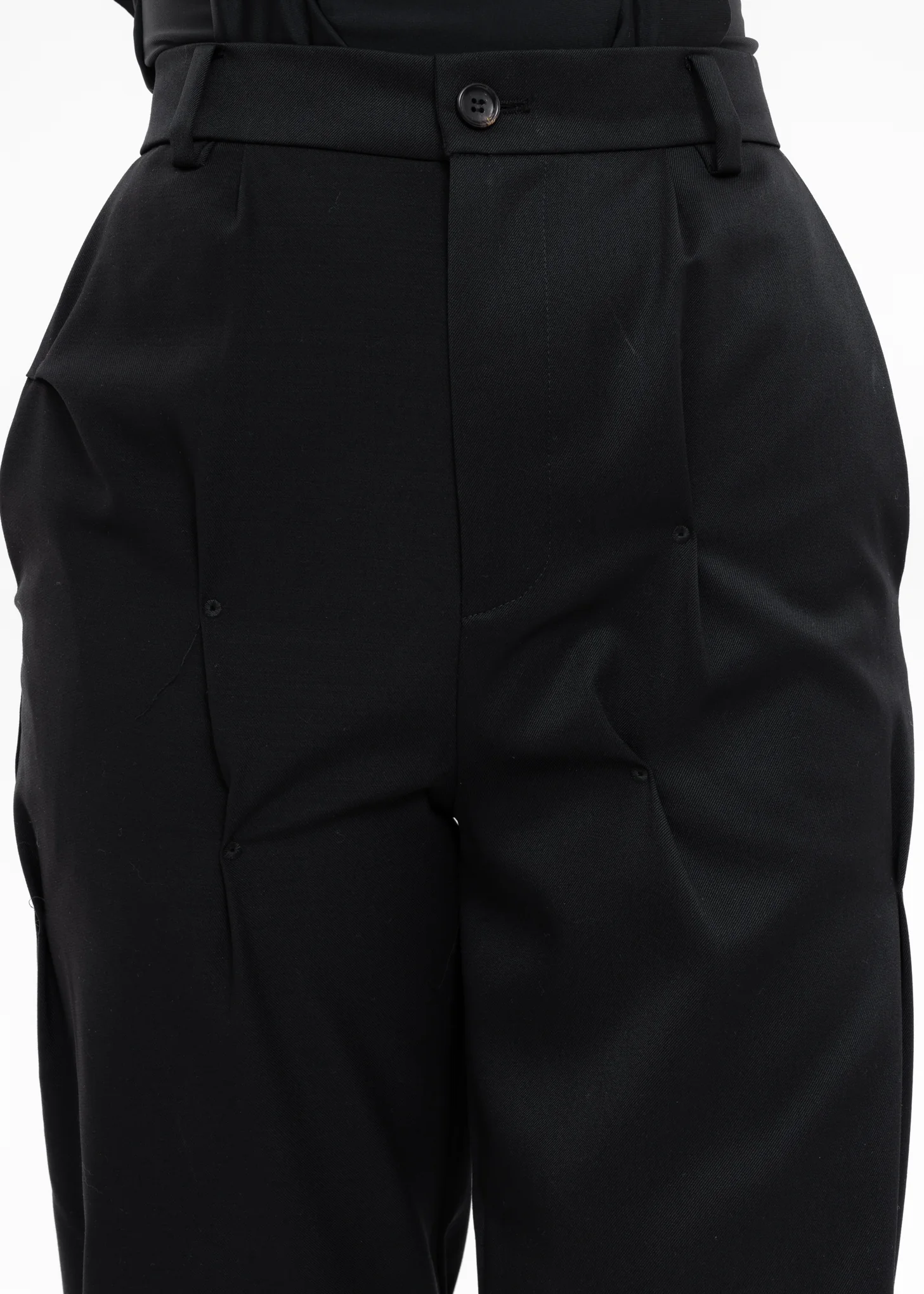 Black Eyelet Bullet Hole Embroidery Pants - Image 6