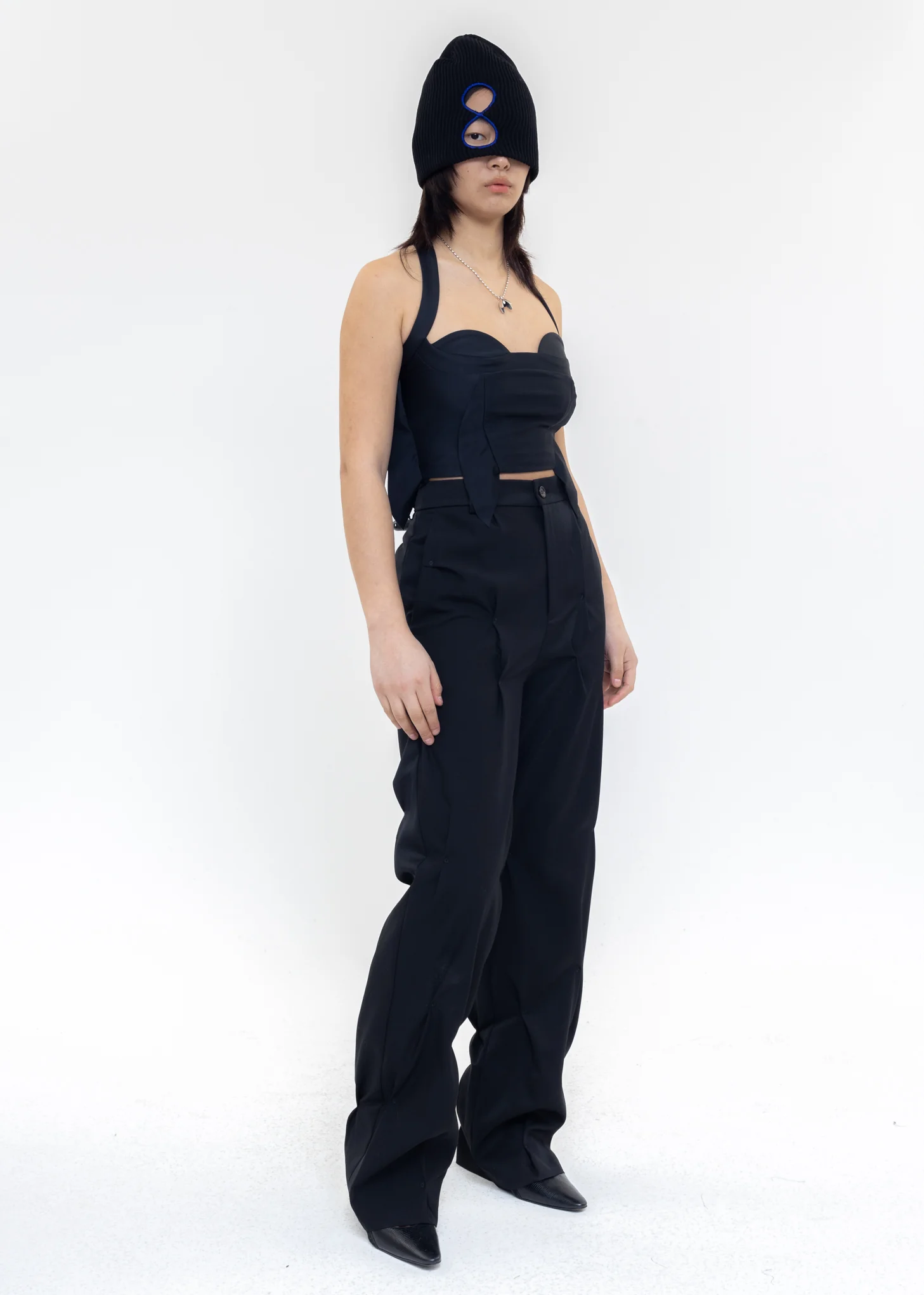 Black Eyelet Bullet Hole Embroidery Pants - Image 8