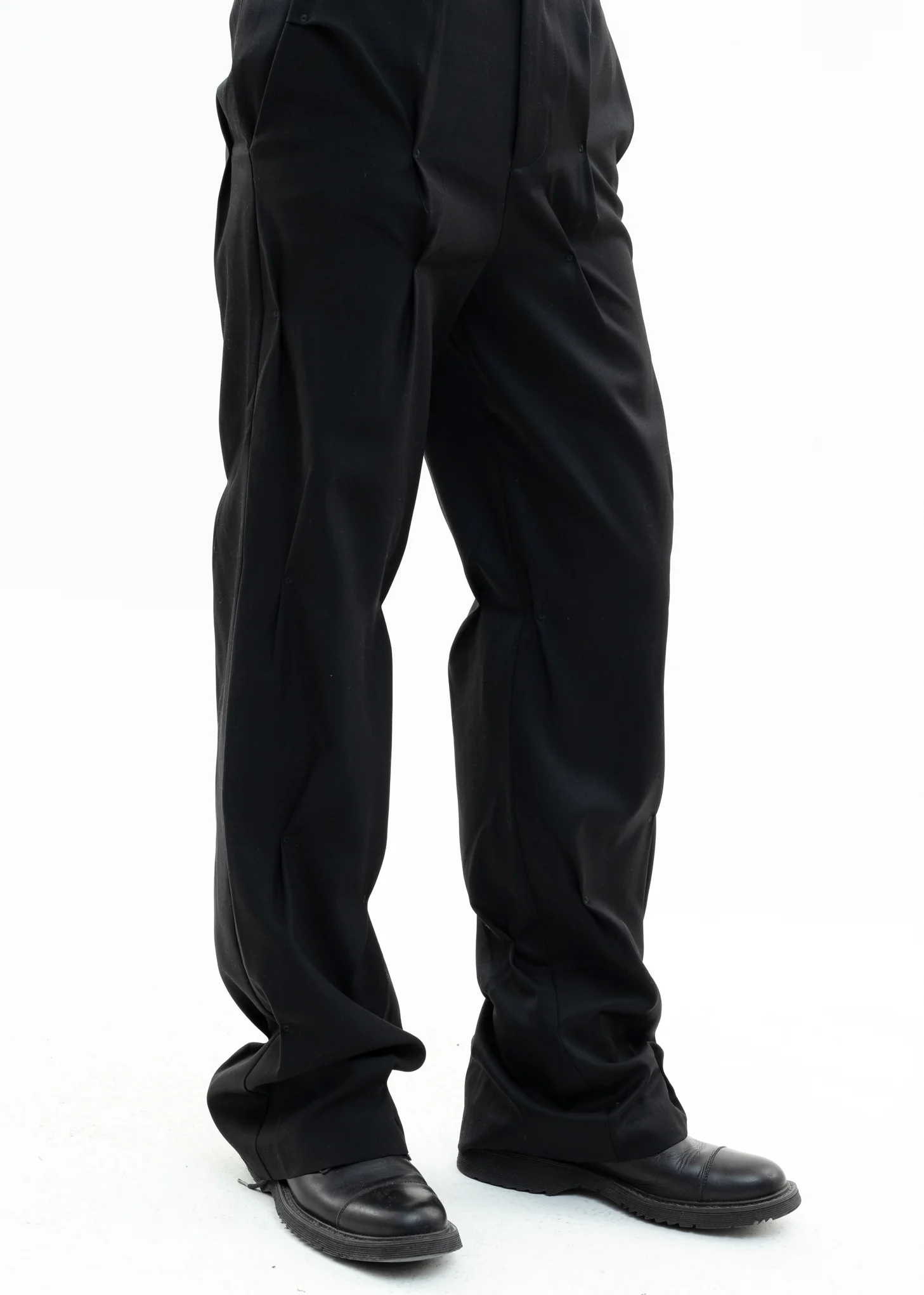 Black Eyelet Bullet Hole Embroidery Pants - Image 5