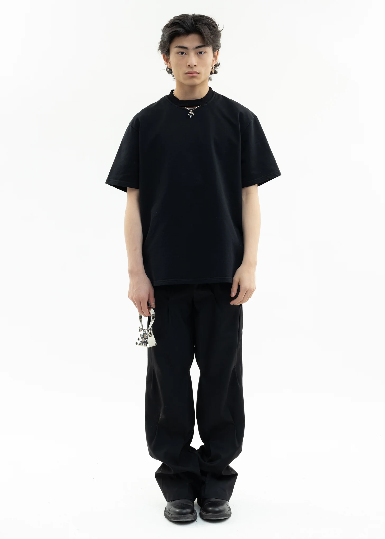 Black Eyelet Bullet Hole Embroidery Pants - Image 9