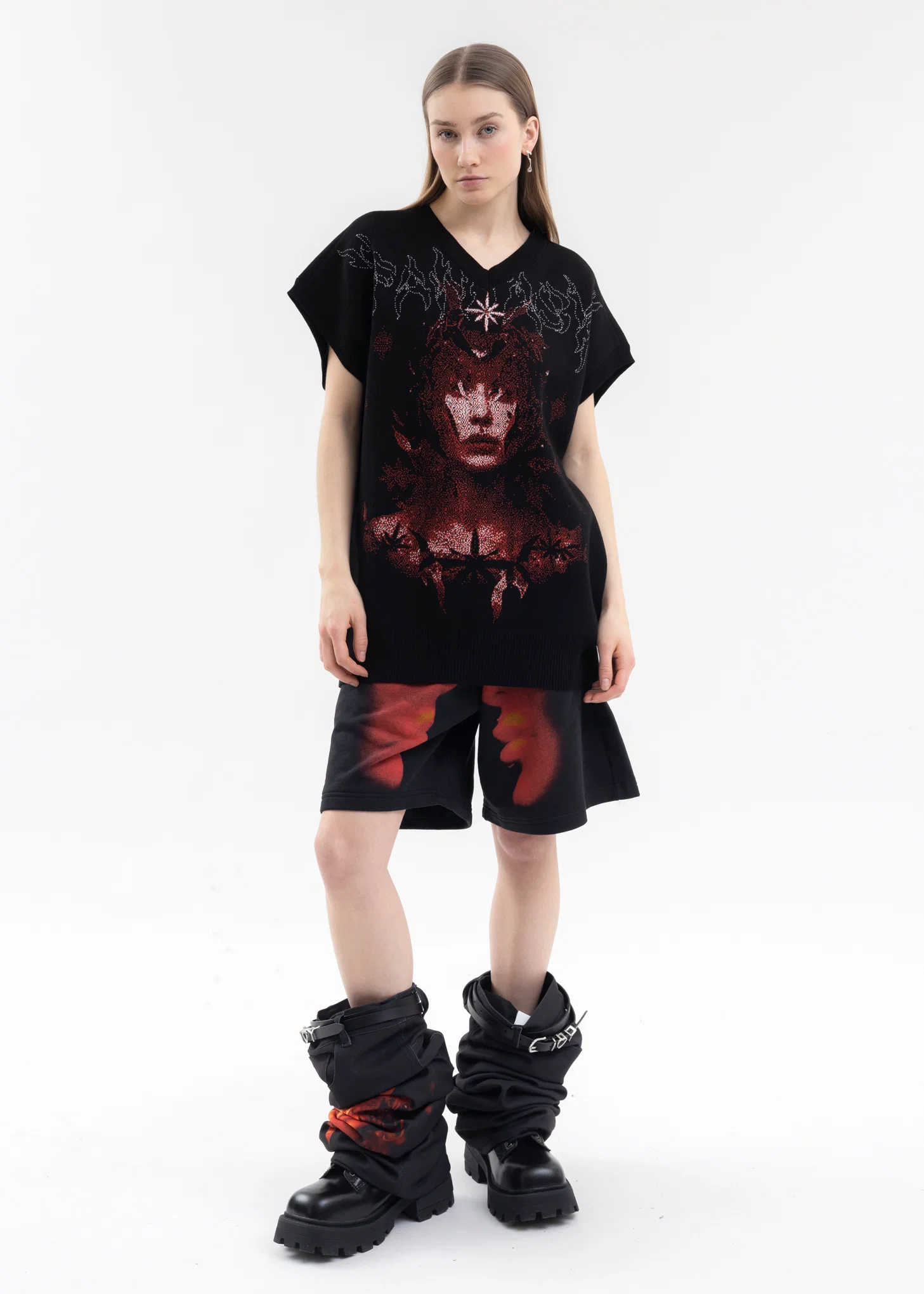 BLACK FANTASY GIRL KNIT VEST - Image 5