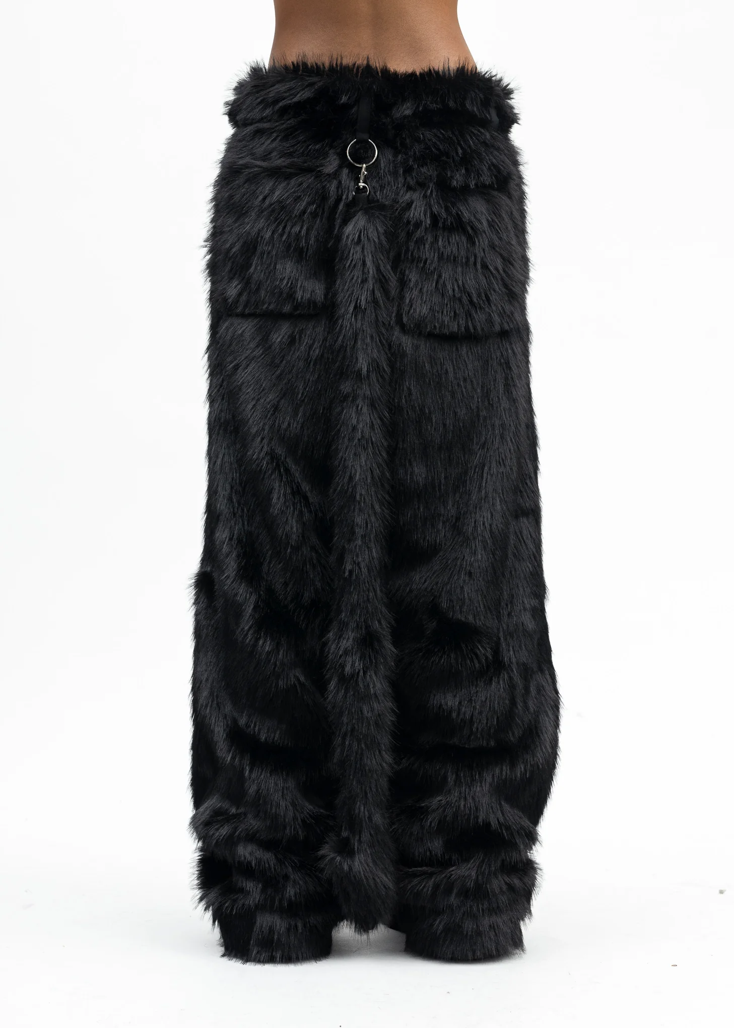BLACK FAUX-FUR DEVIL PANTS - Image 5