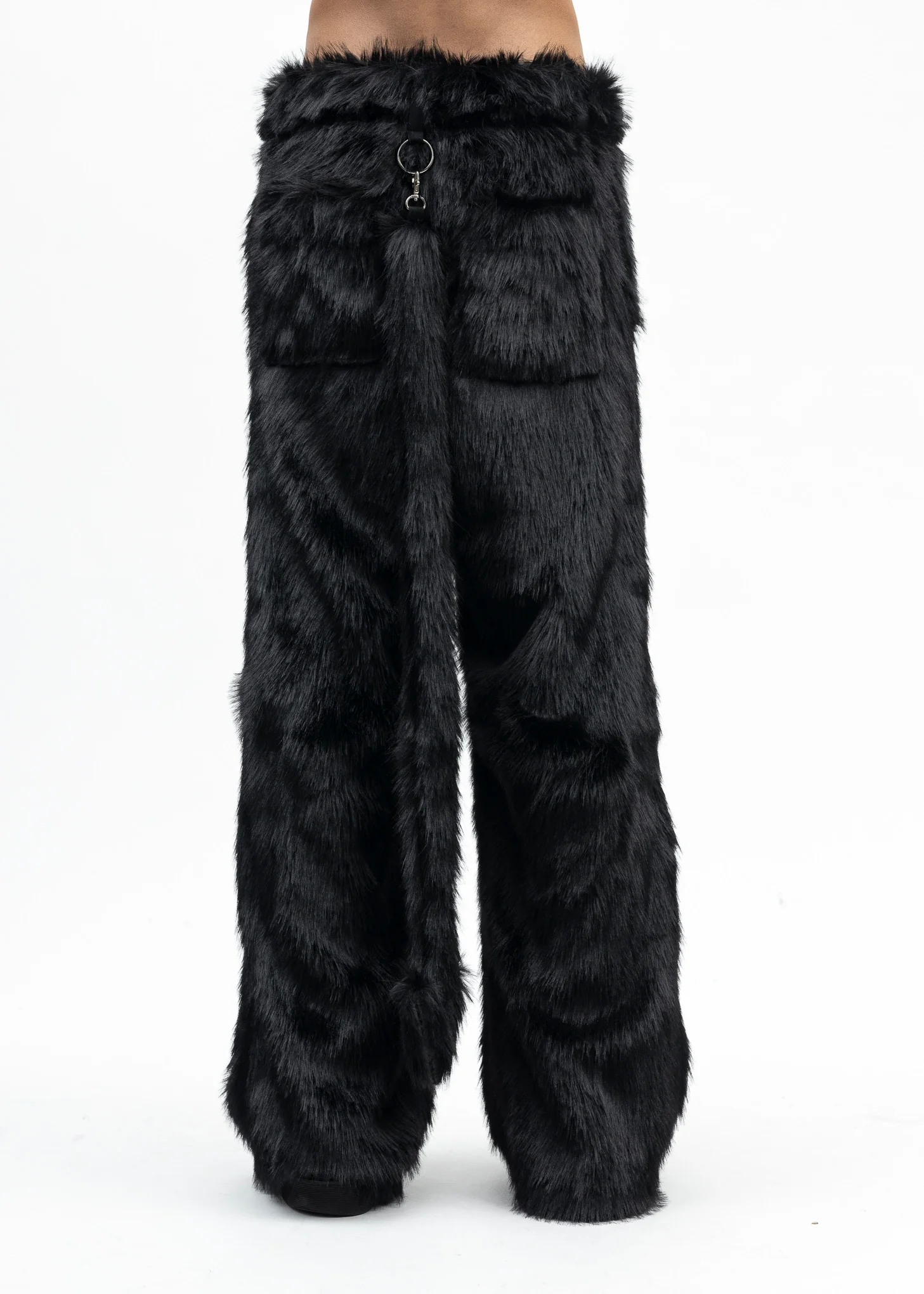 BLACK FAUX-FUR DEVIL PANTS - Image 4