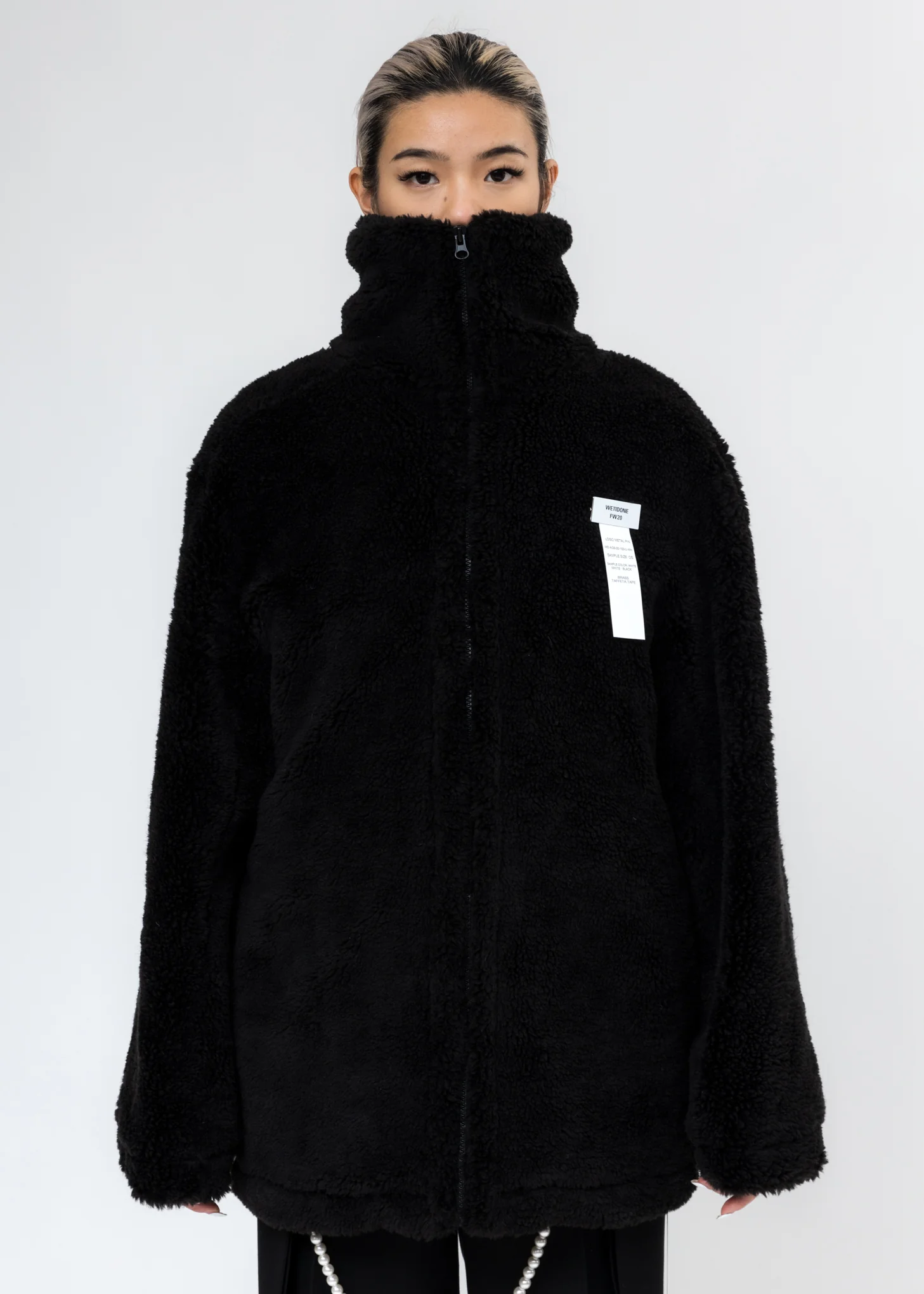Black Faux Fur Jumper With Pin - Image 2