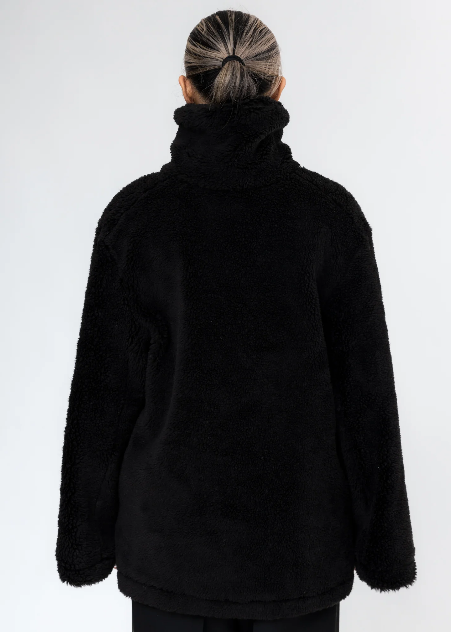 Black Faux Fur Jumper With Pin - Image 4