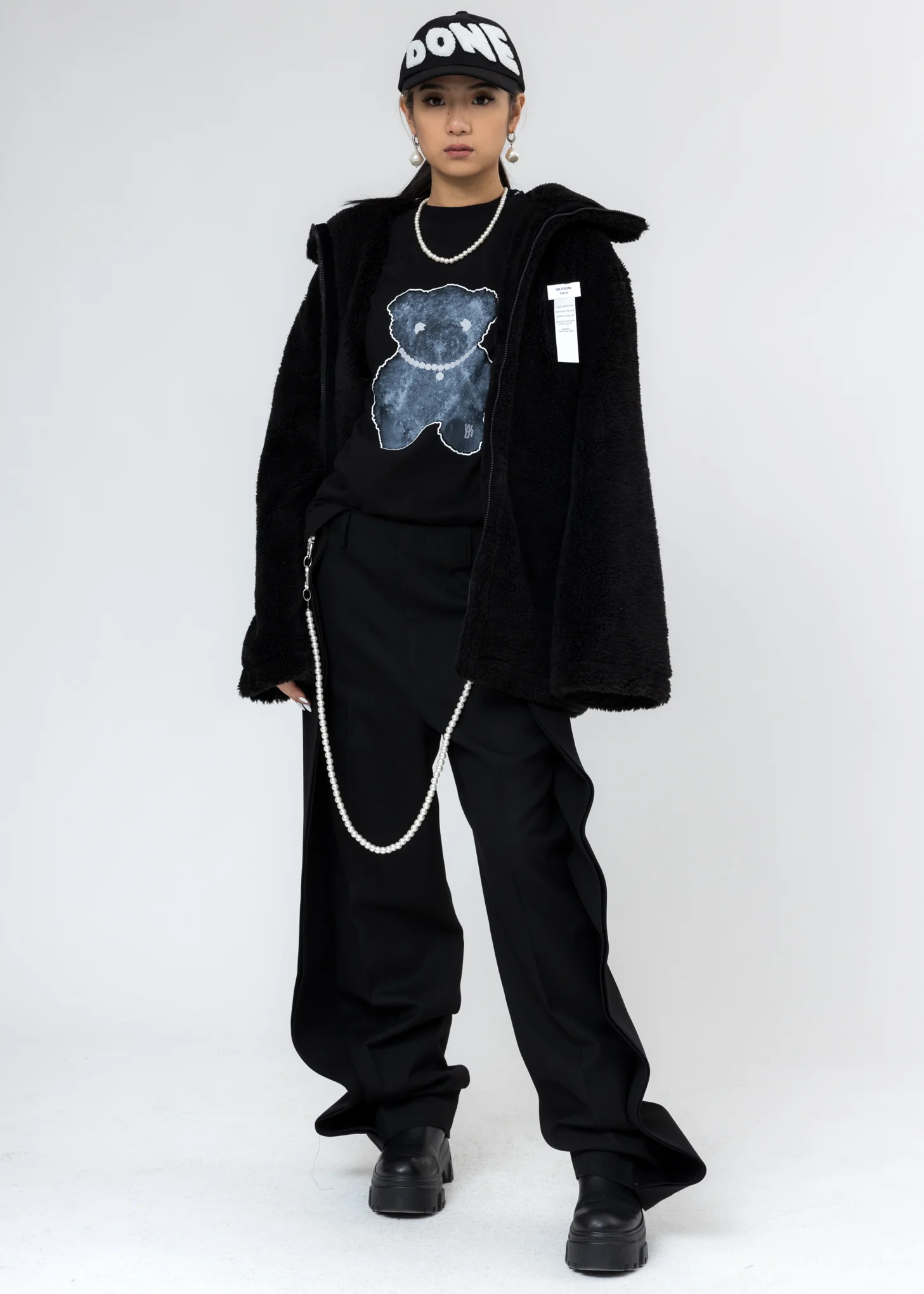 Black Faux Fur Jumper With Pin - Image 7