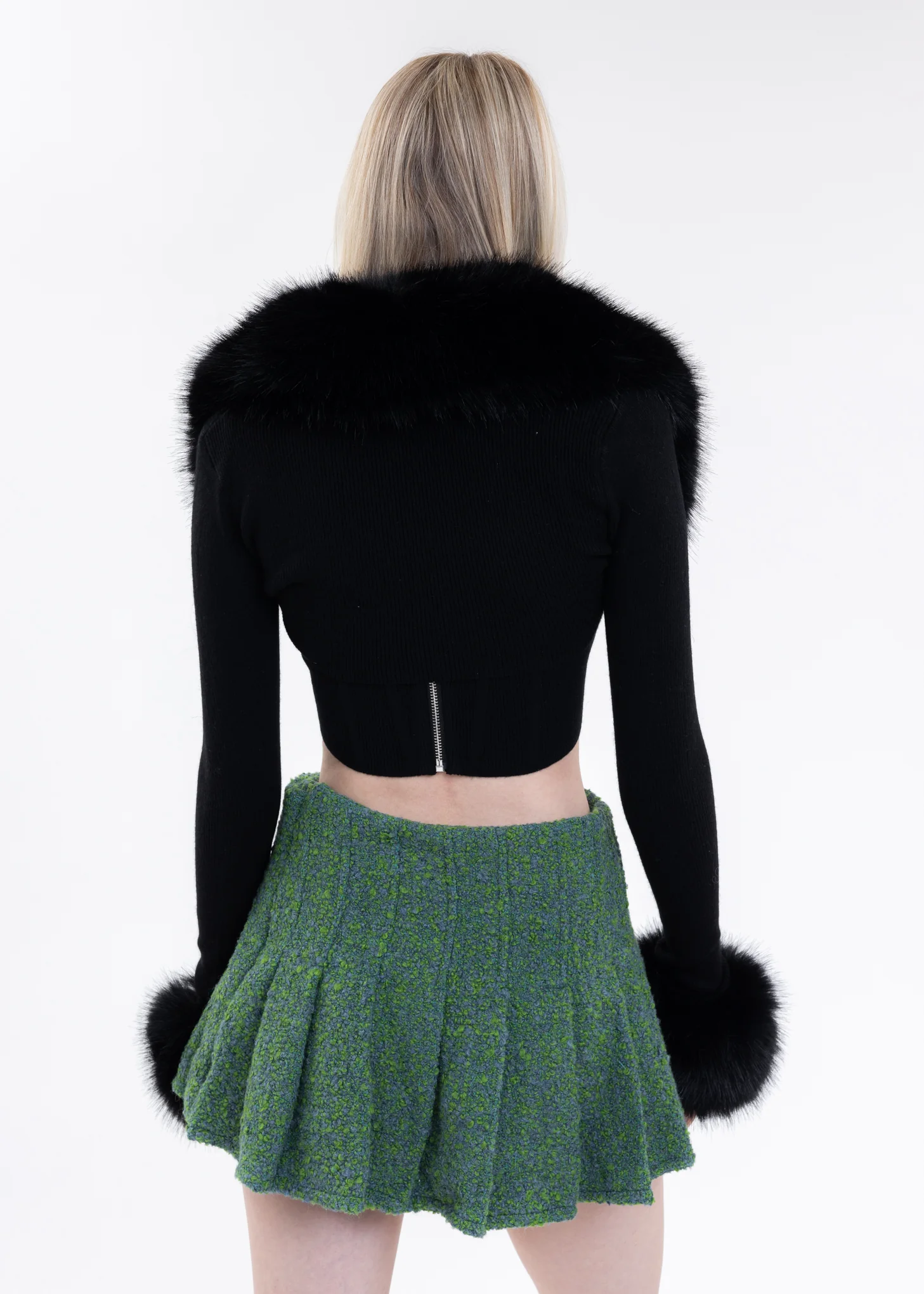 Black Faux Fur Knit Bolero - Image 4