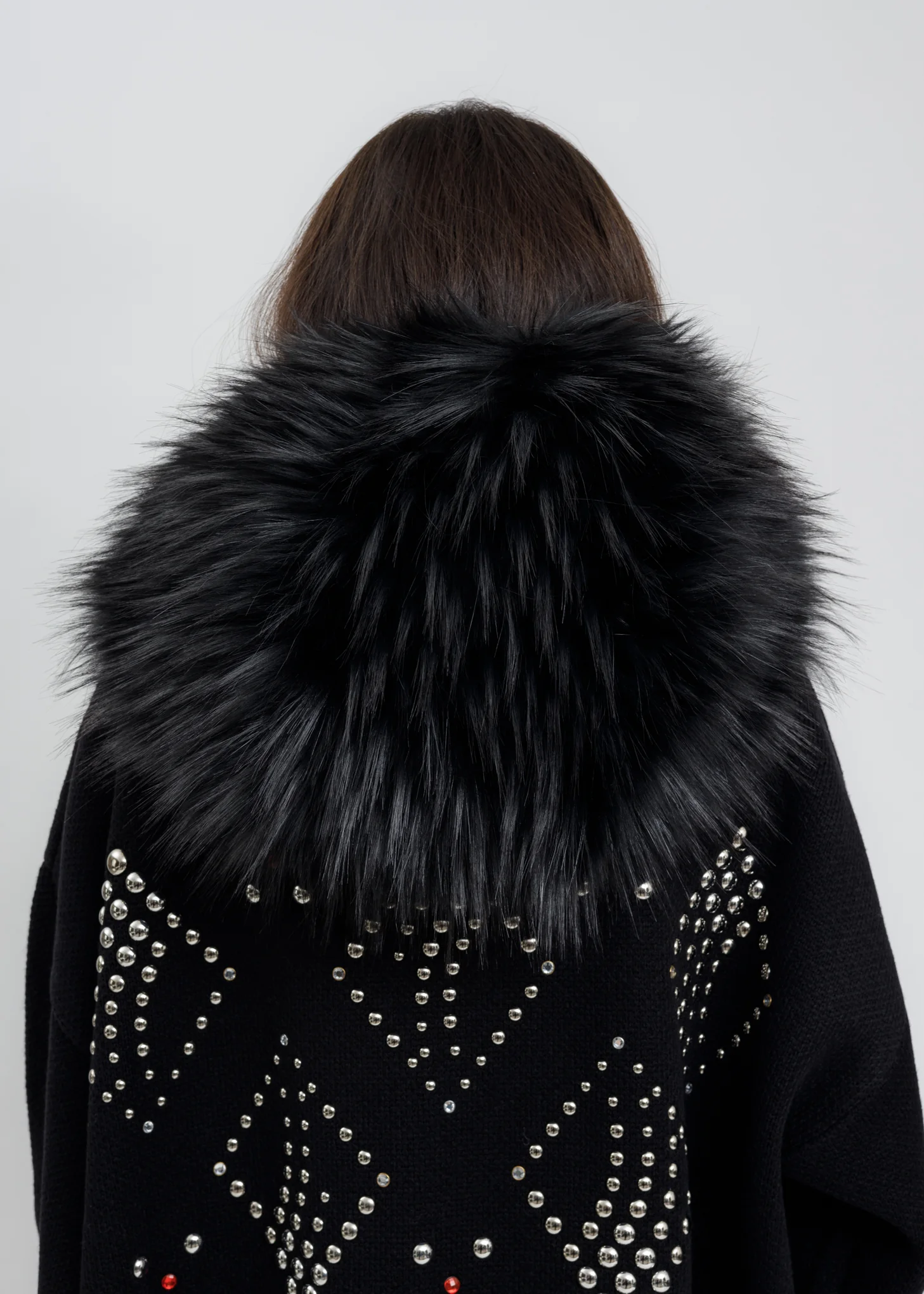Black Faux Fur Quilting Hood - Image 6