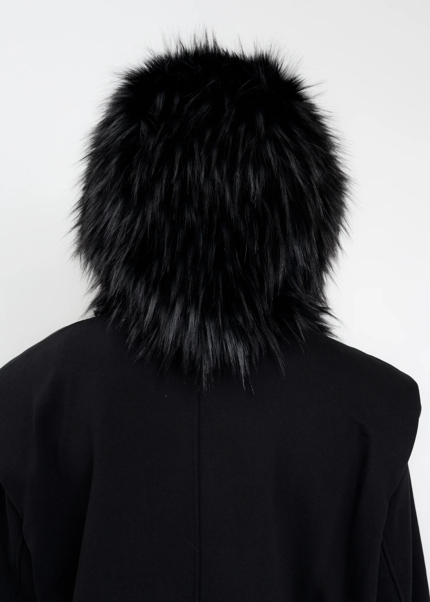 Black Faux Fur Quilting Hood - Image 4