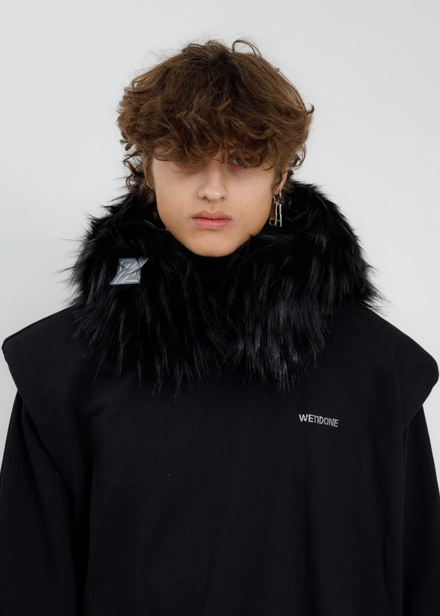 Black Faux Fur Quilting Hood - Image 5