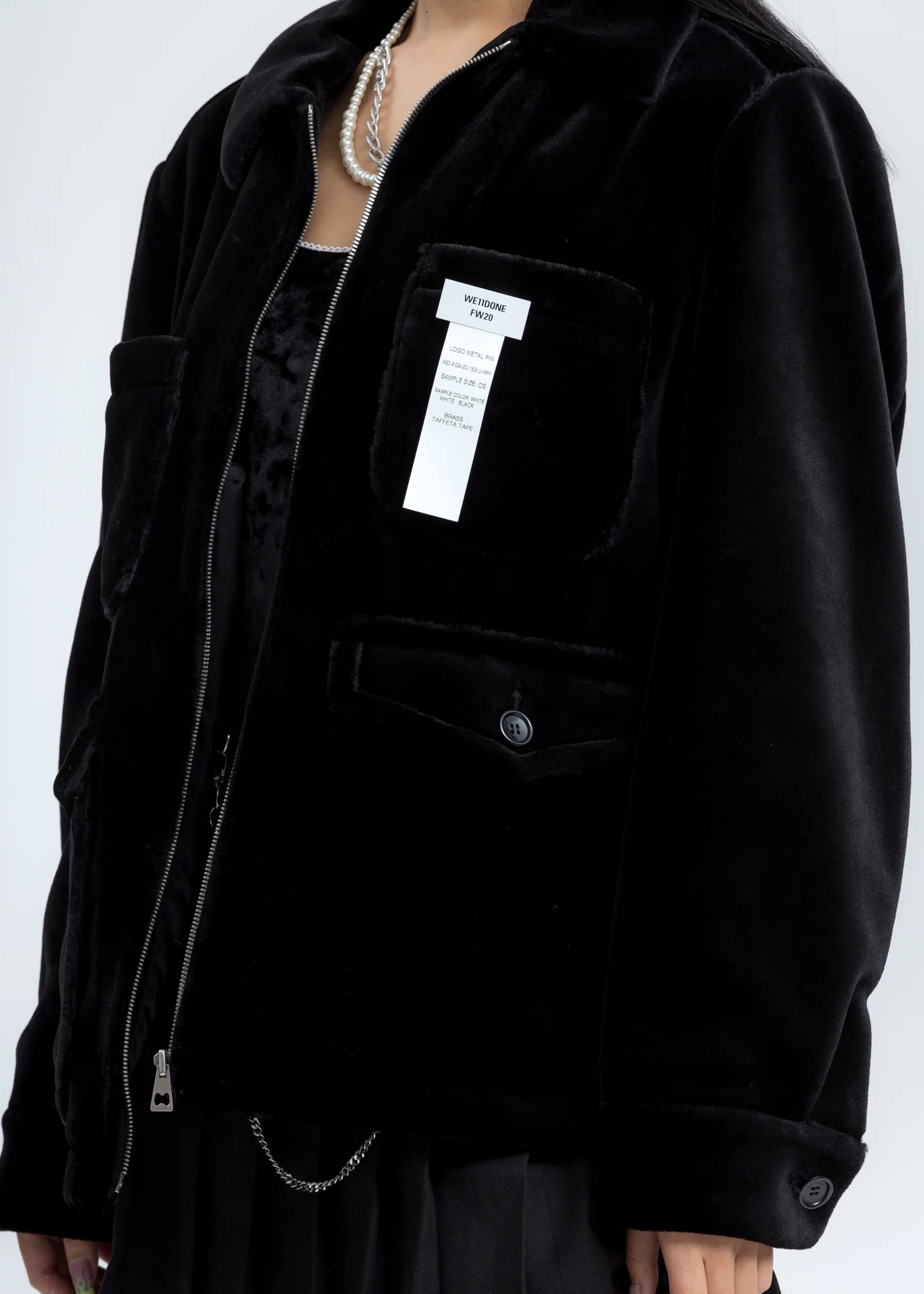 Black Faux Fur Zip Up Jacket - Image 2