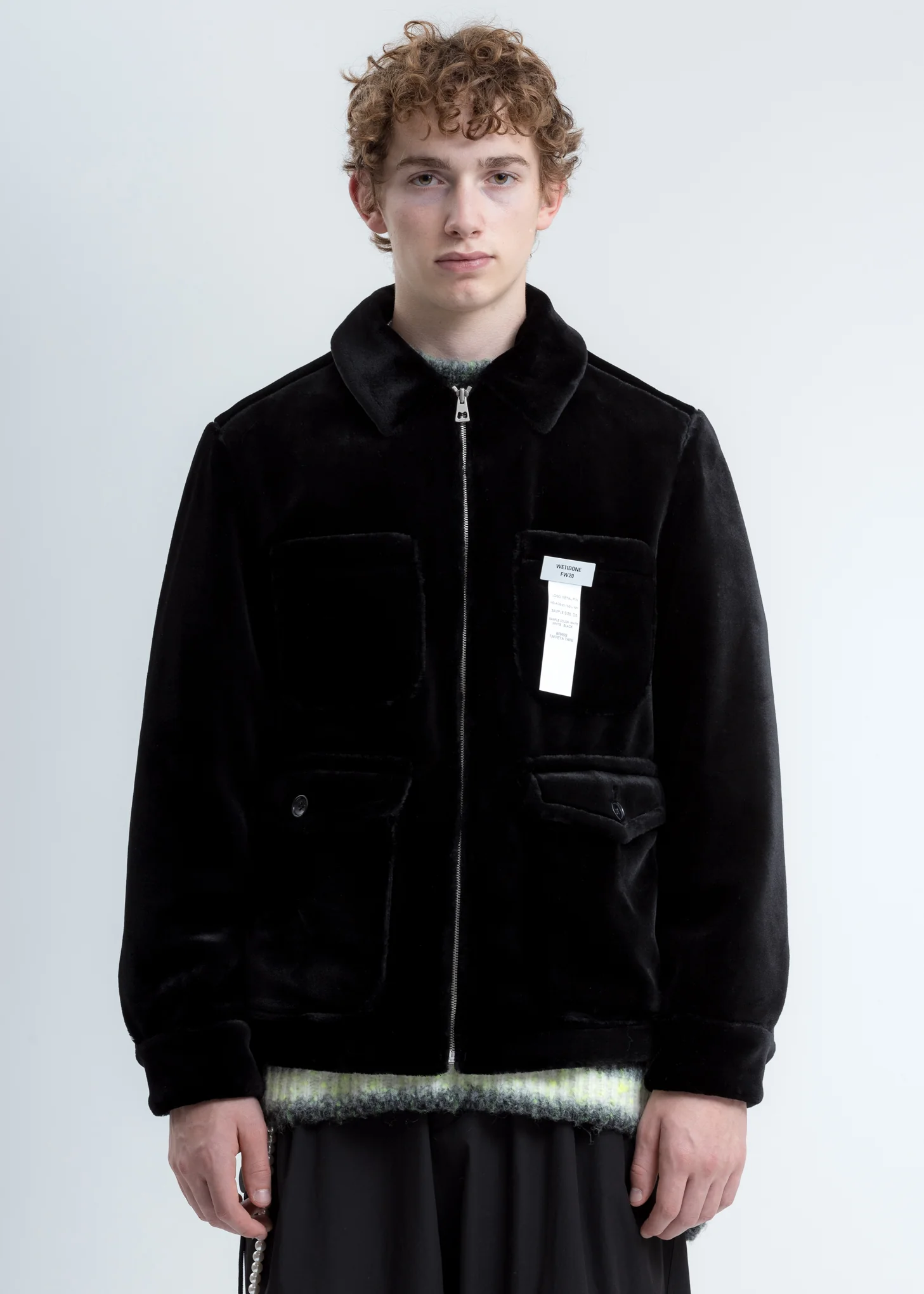 Black Faux Fur Zip Up Jacket