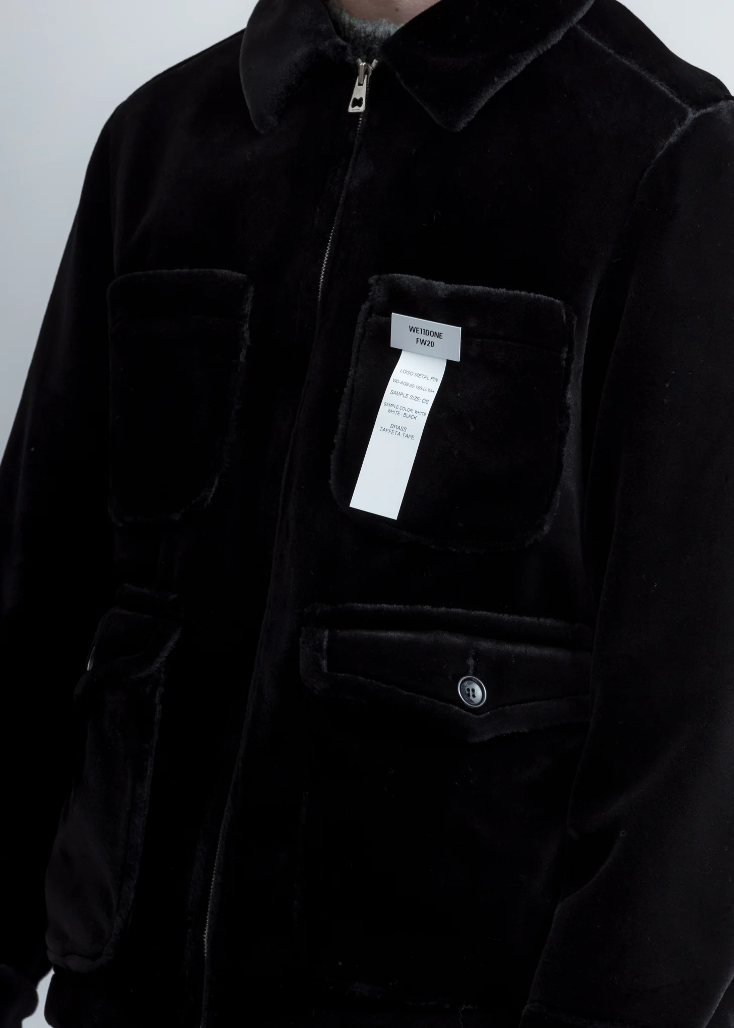 Black Faux Fur Zip Up Jacket - Image 2