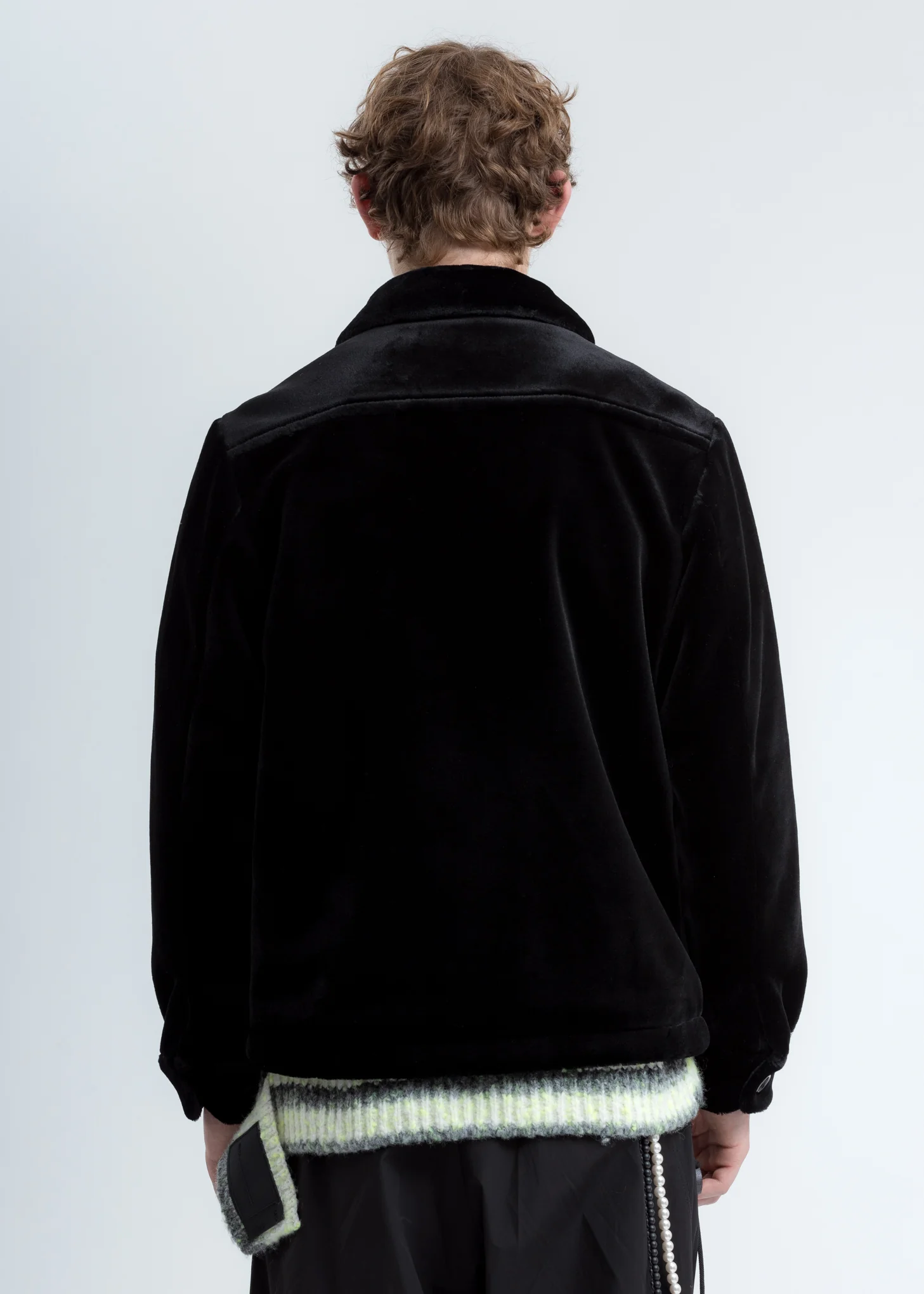 Black Faux Fur Zip Up Jacket - Image 5