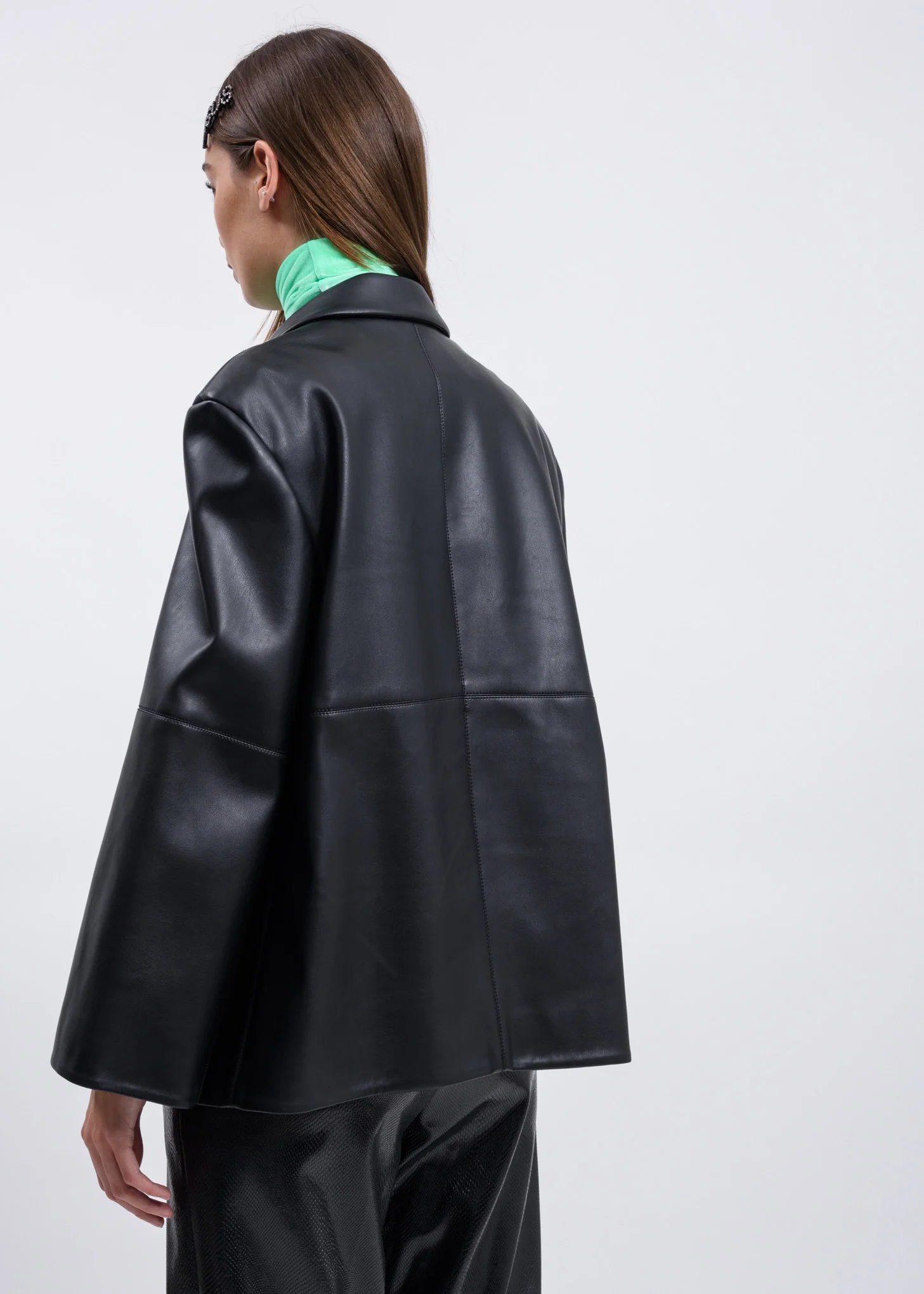 Black Faux Leather Jacket - Image 2