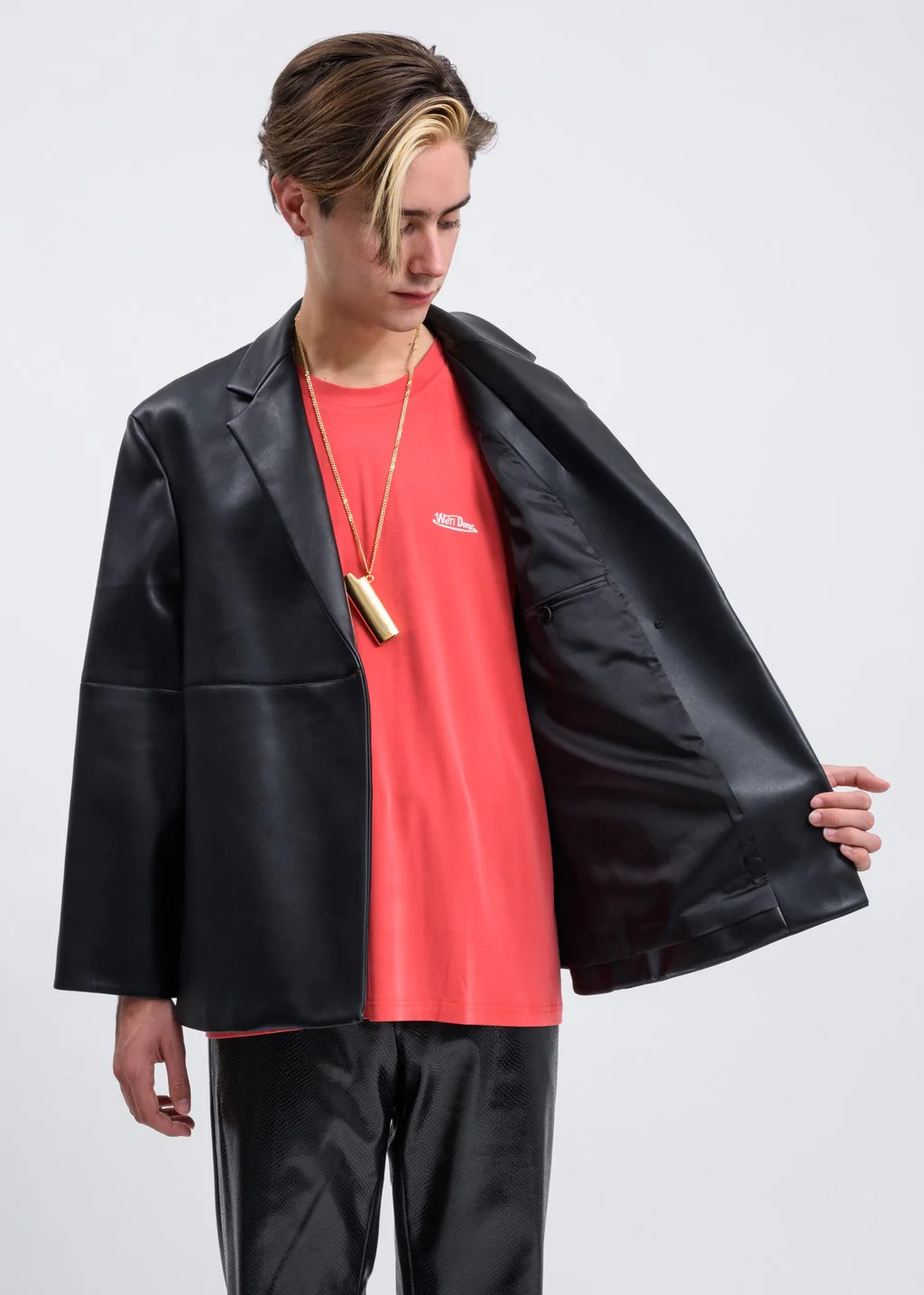 Black Faux Leather Jacket - Image 3