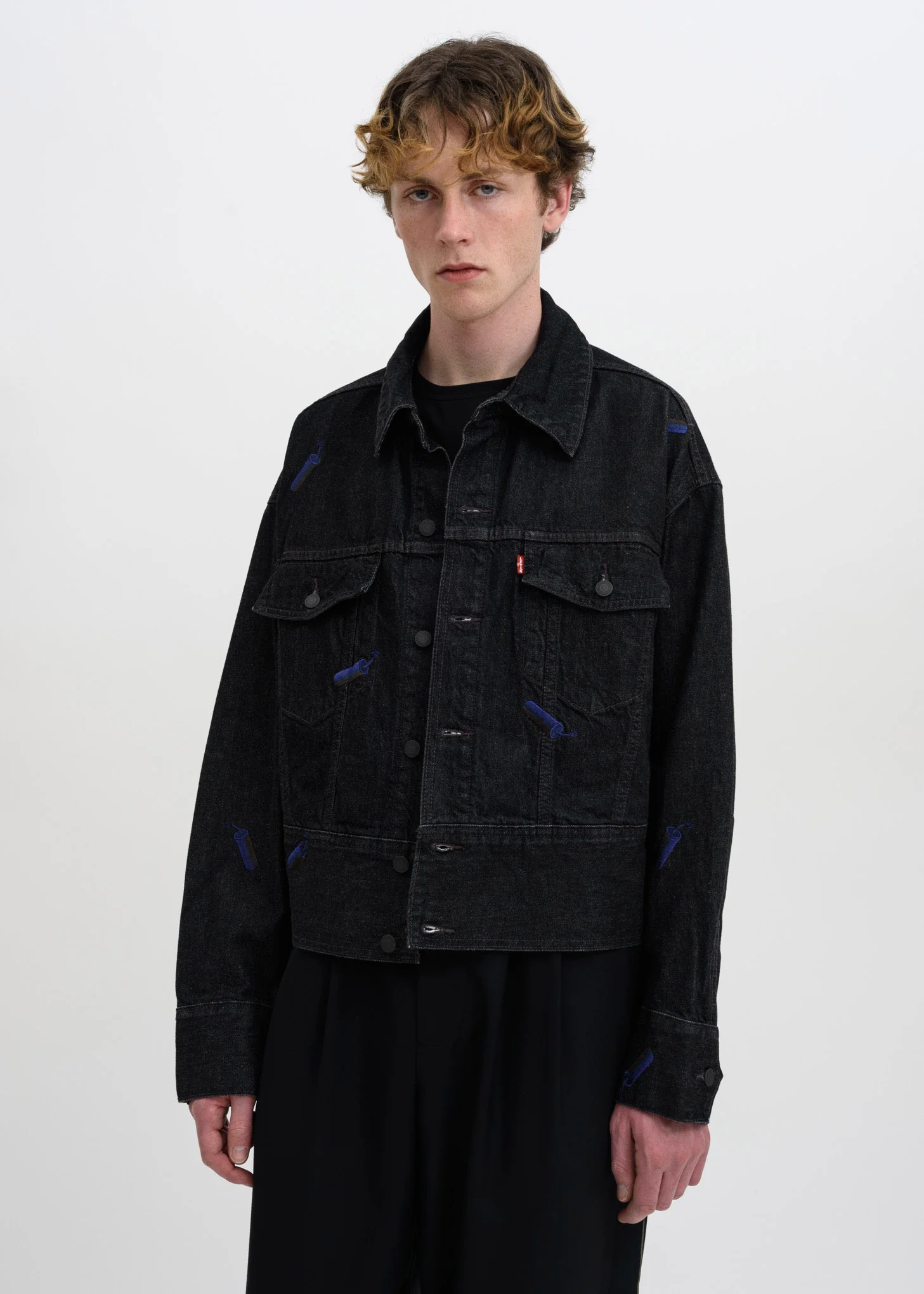 Black FCW Levis Embroidered Trucker Jacket