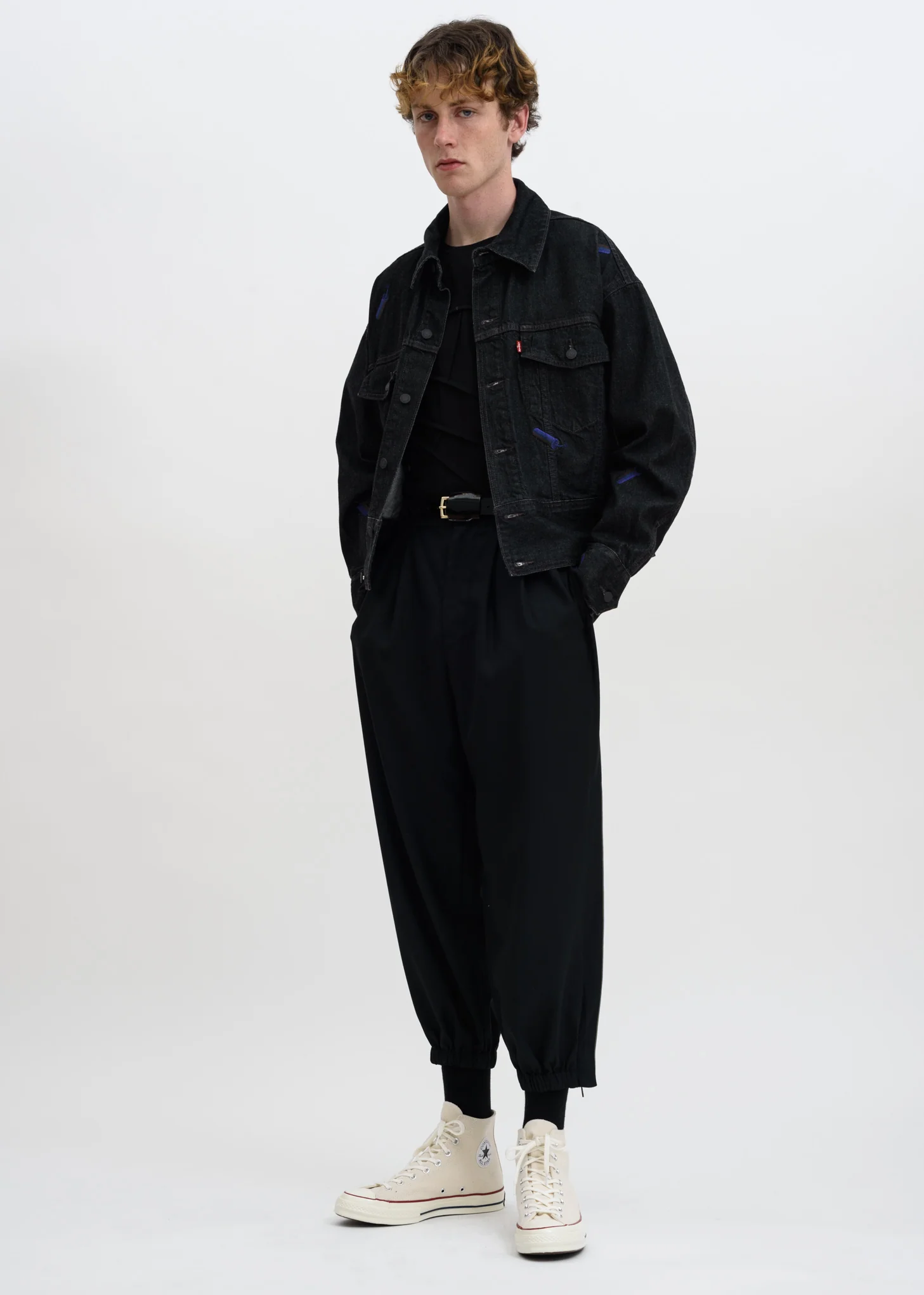 Black FCW Levis Embroidered Trucker Jacket - Image 6