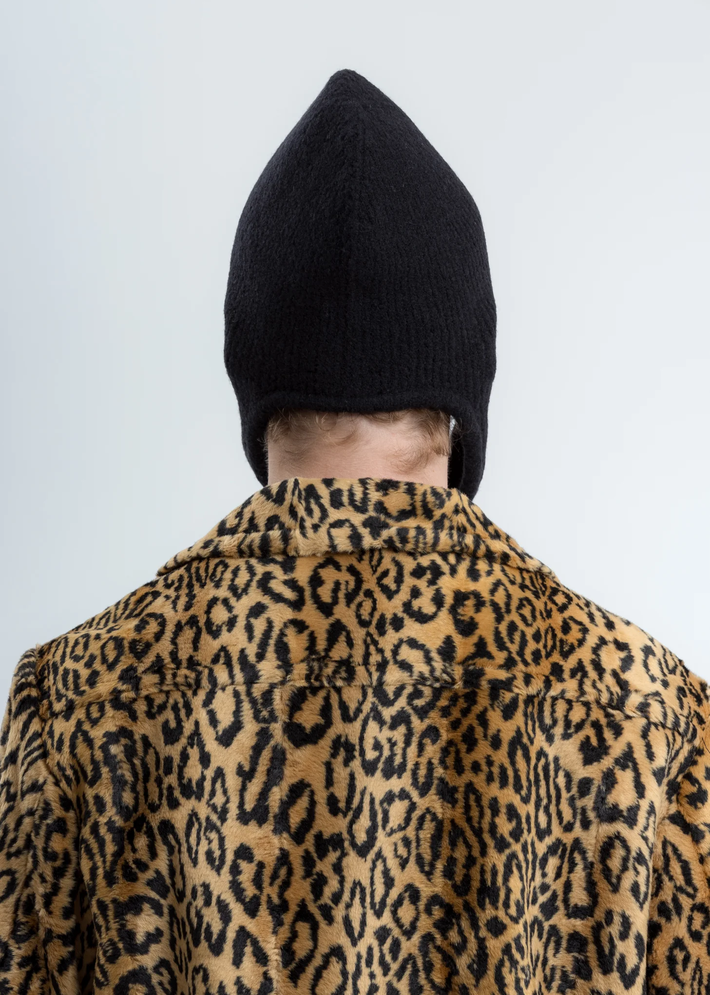 Black Felted Knit Earflap Hat - Image 2