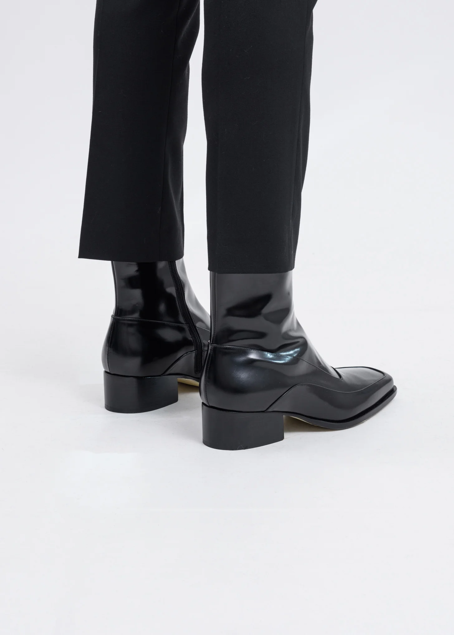 Black Fitted Ankle Boots - Image 3