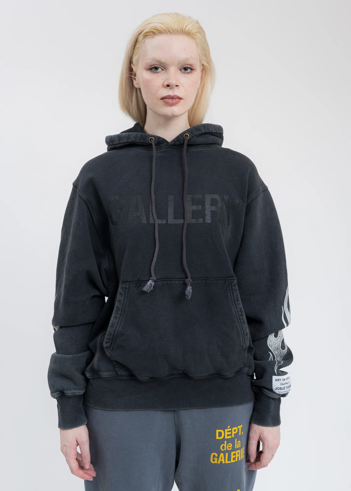 Black Flames Gallery Dept Logo Hoodie