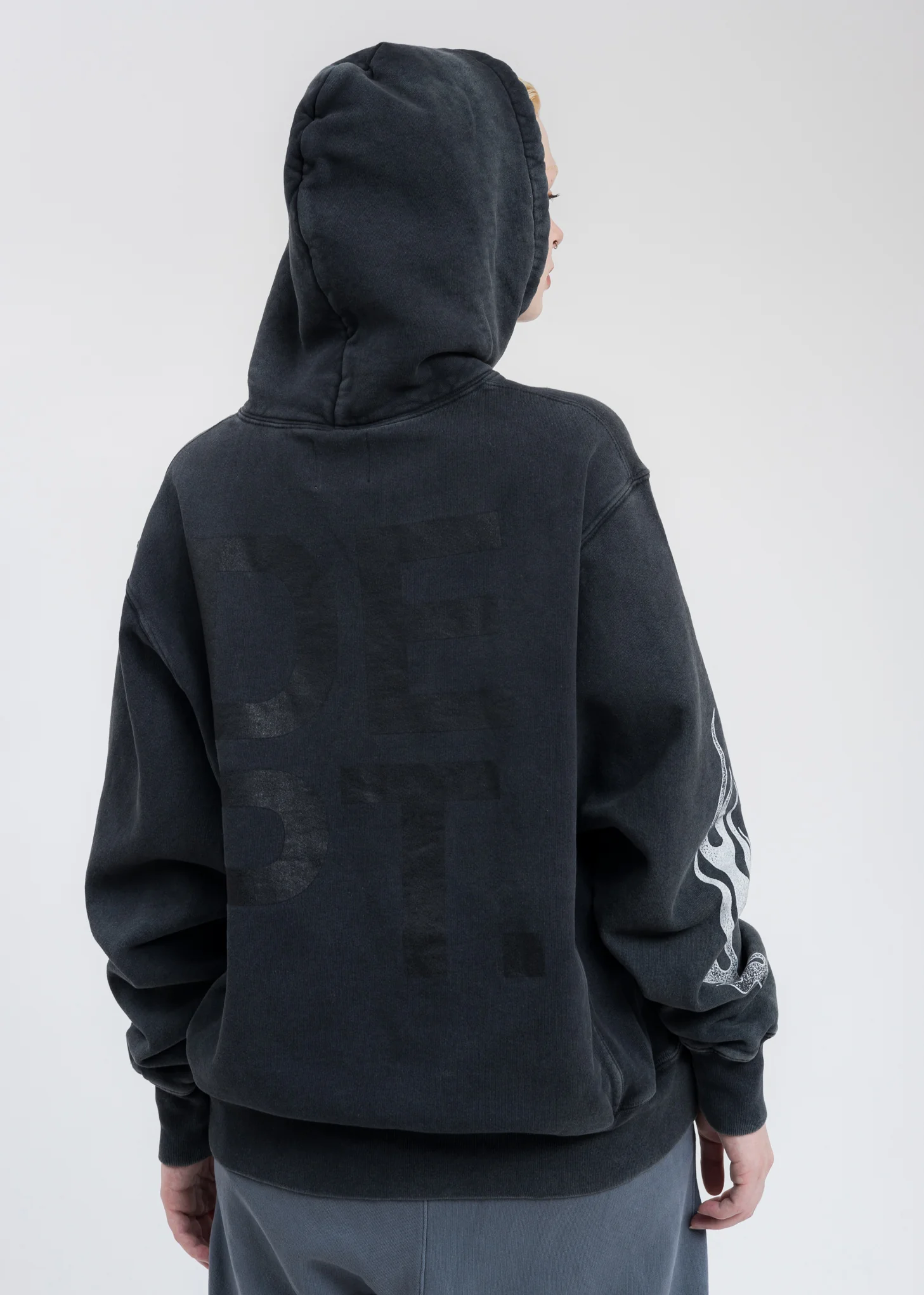 Black Flames Gallery Dept Logo Hoodie - Image 2