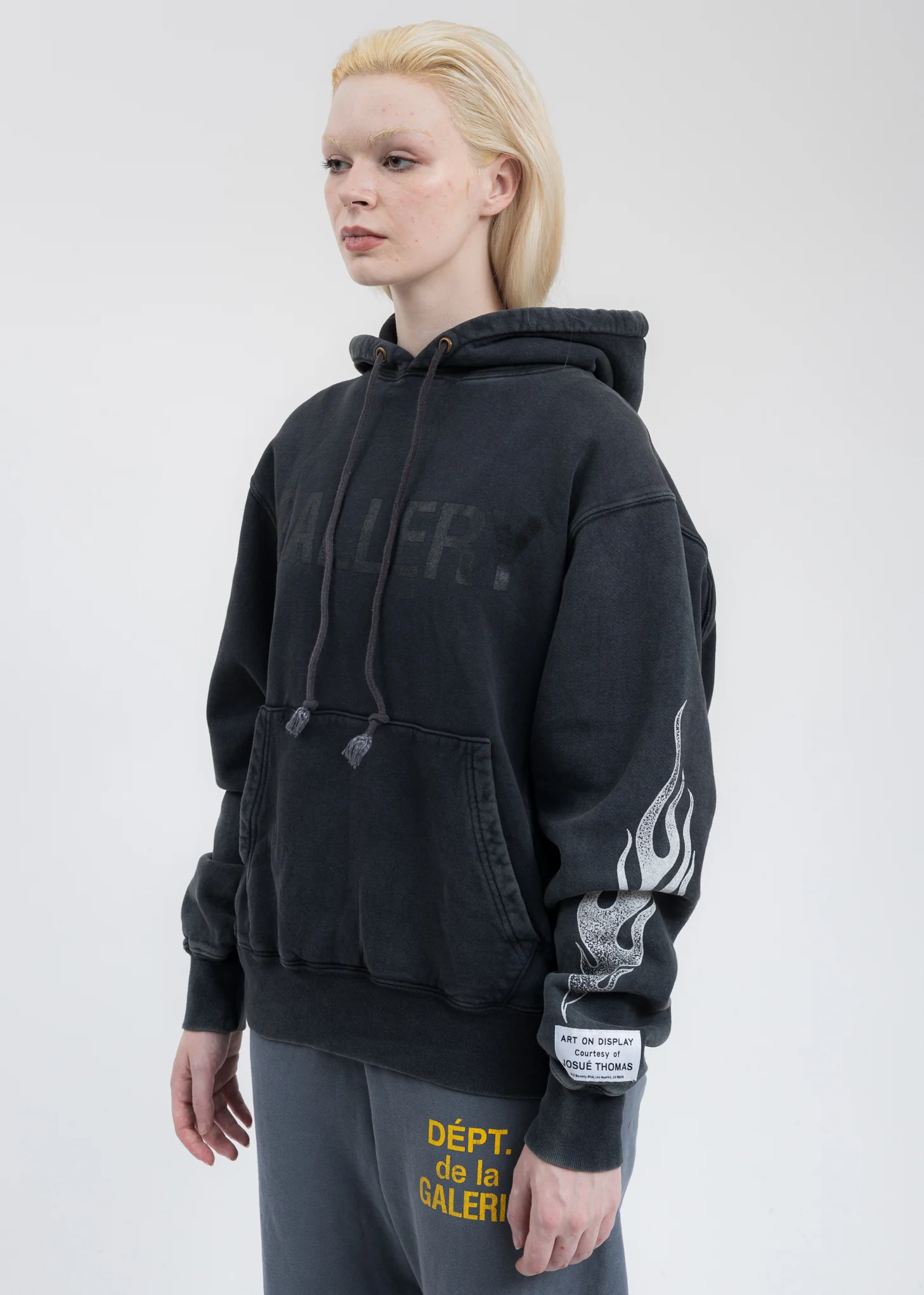 Black Flames Gallery Dept Logo Hoodie - Image 3
