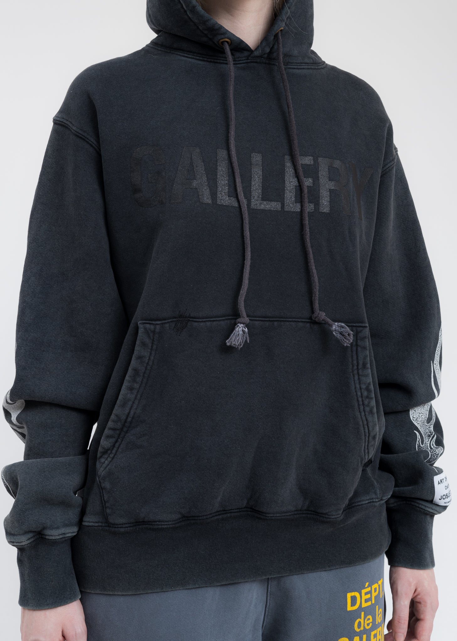 Black Flames Gallery Dept Logo Hoodie - Image 4