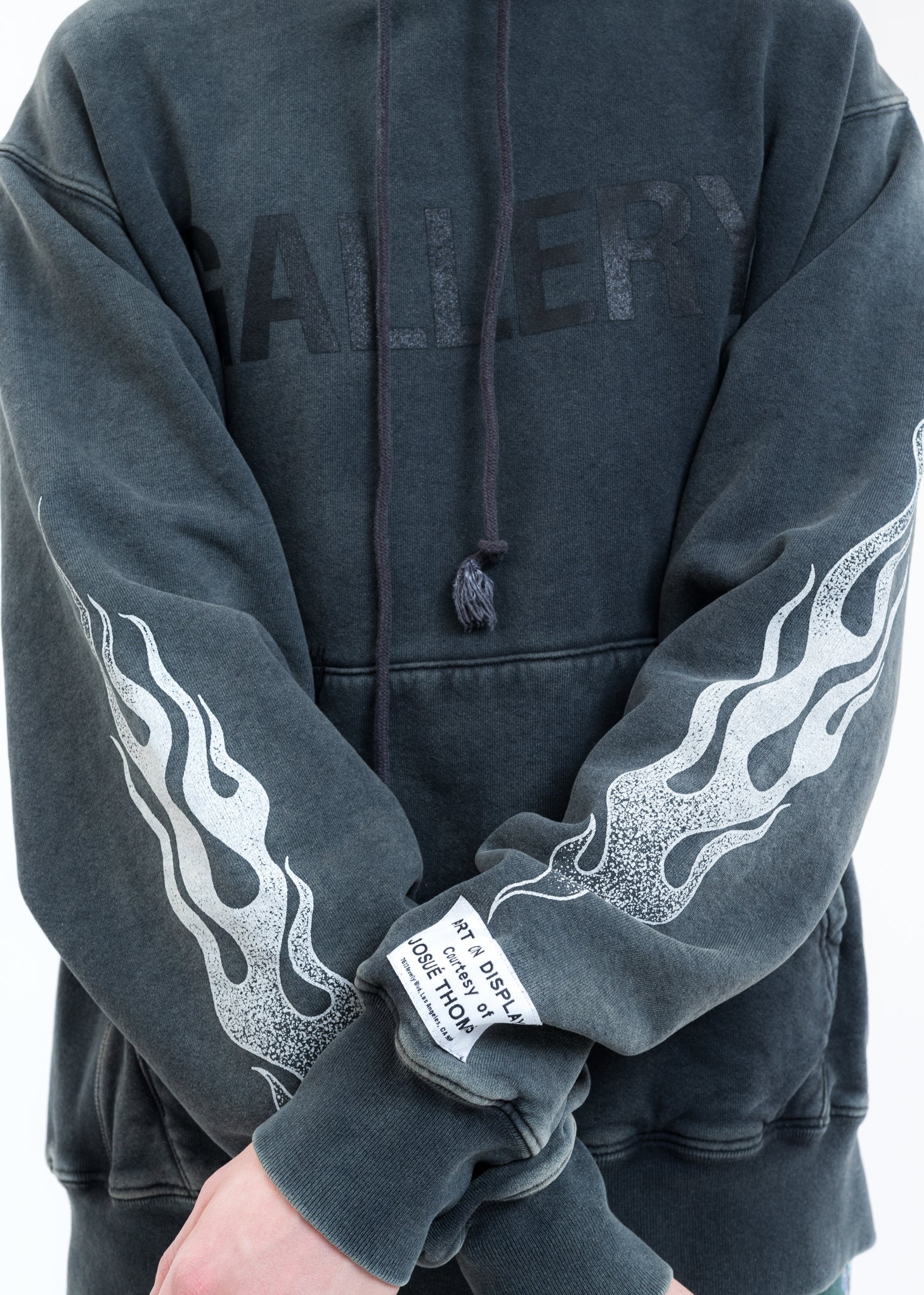 Black Flames Gallery Dept Logo Hoodie - Image 3