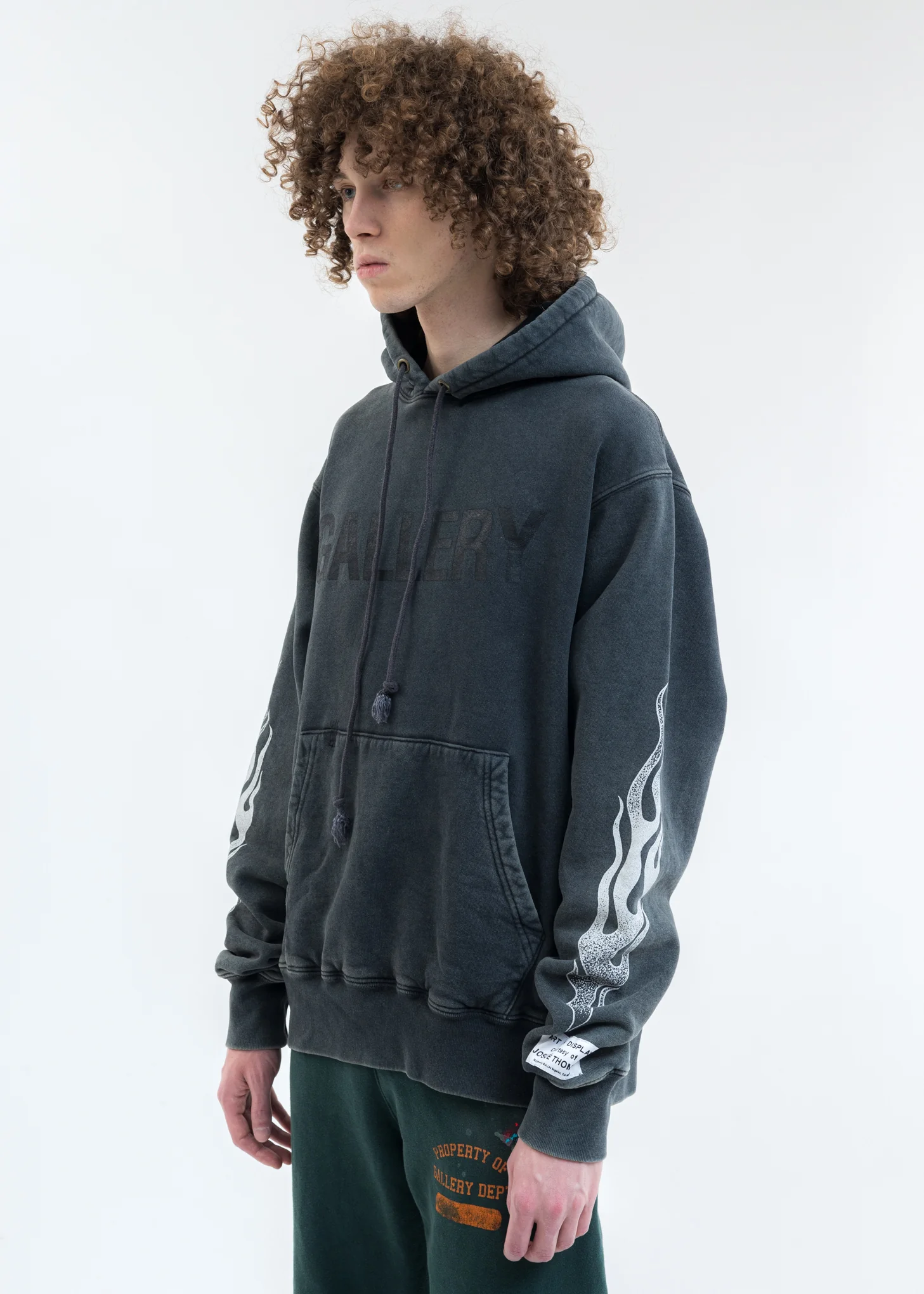 Black Flames Gallery Dept Logo Hoodie - Image 4