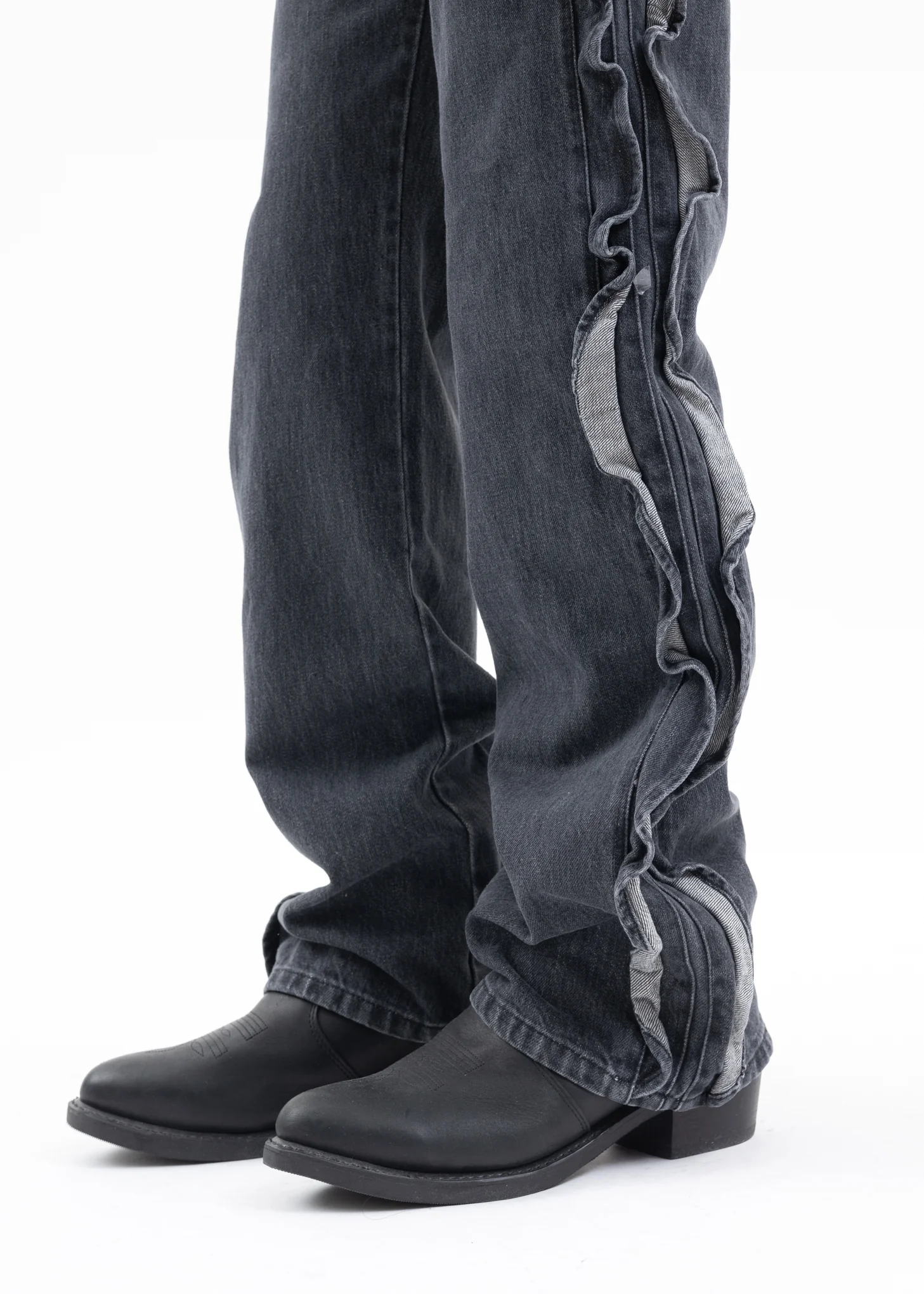 BLACK FLARE DENIM PANTS - Image 2