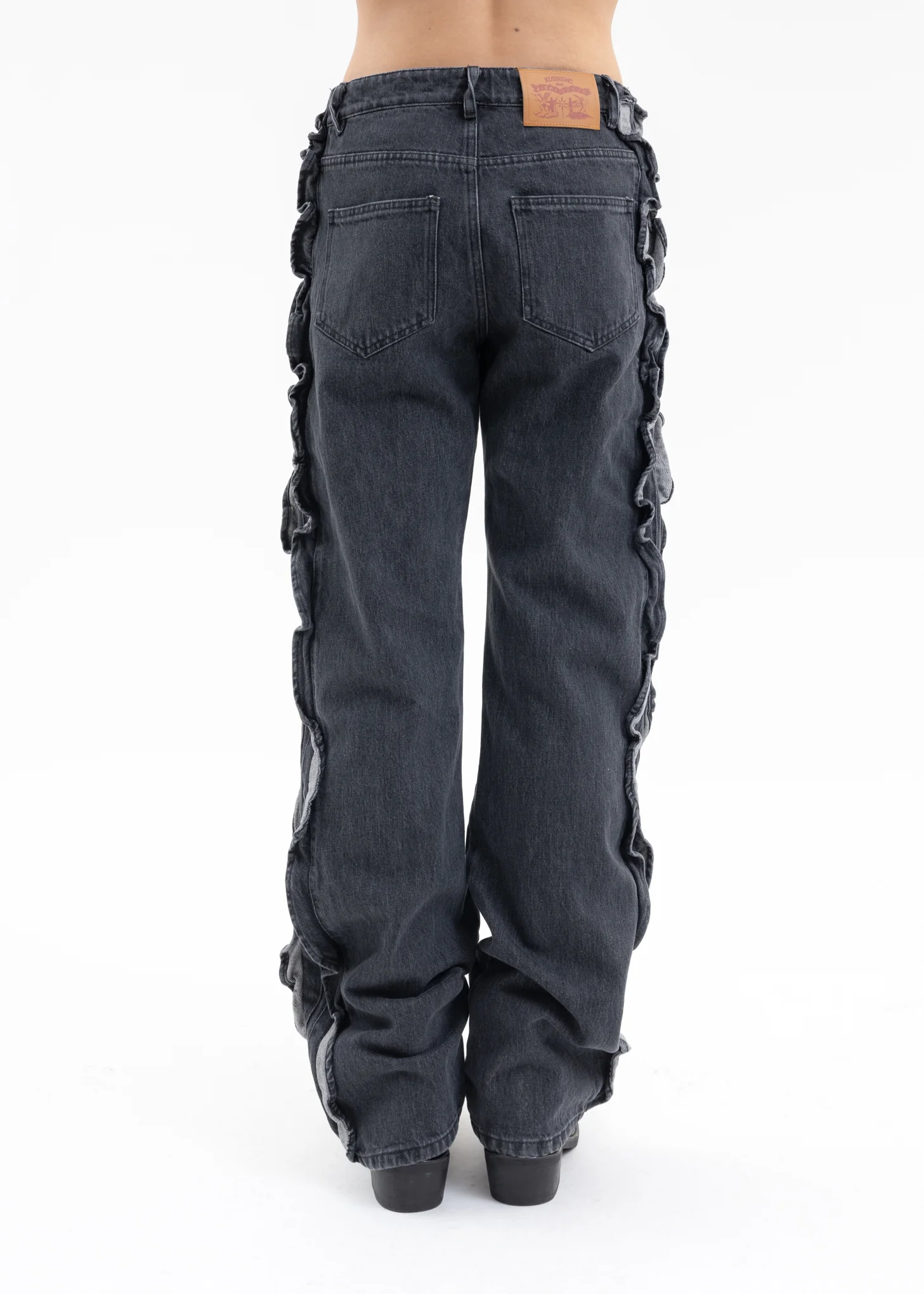 BLACK FLARE DENIM PANTS - Image 5