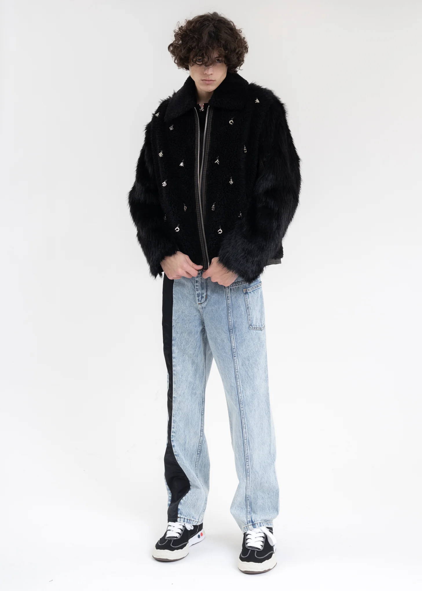 Black Fleece Letter Pendant Jacket - Image 5