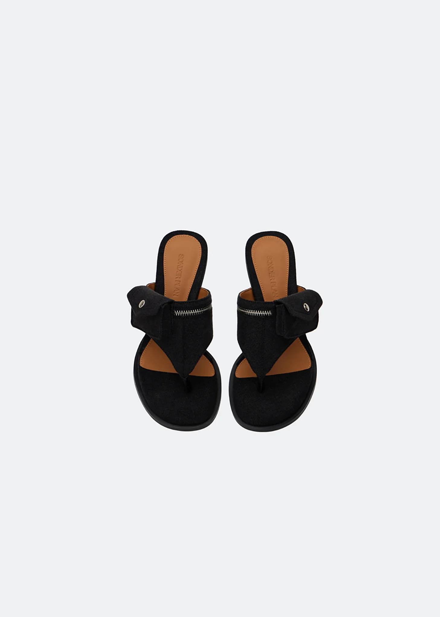 Black Denim Flip-Flops