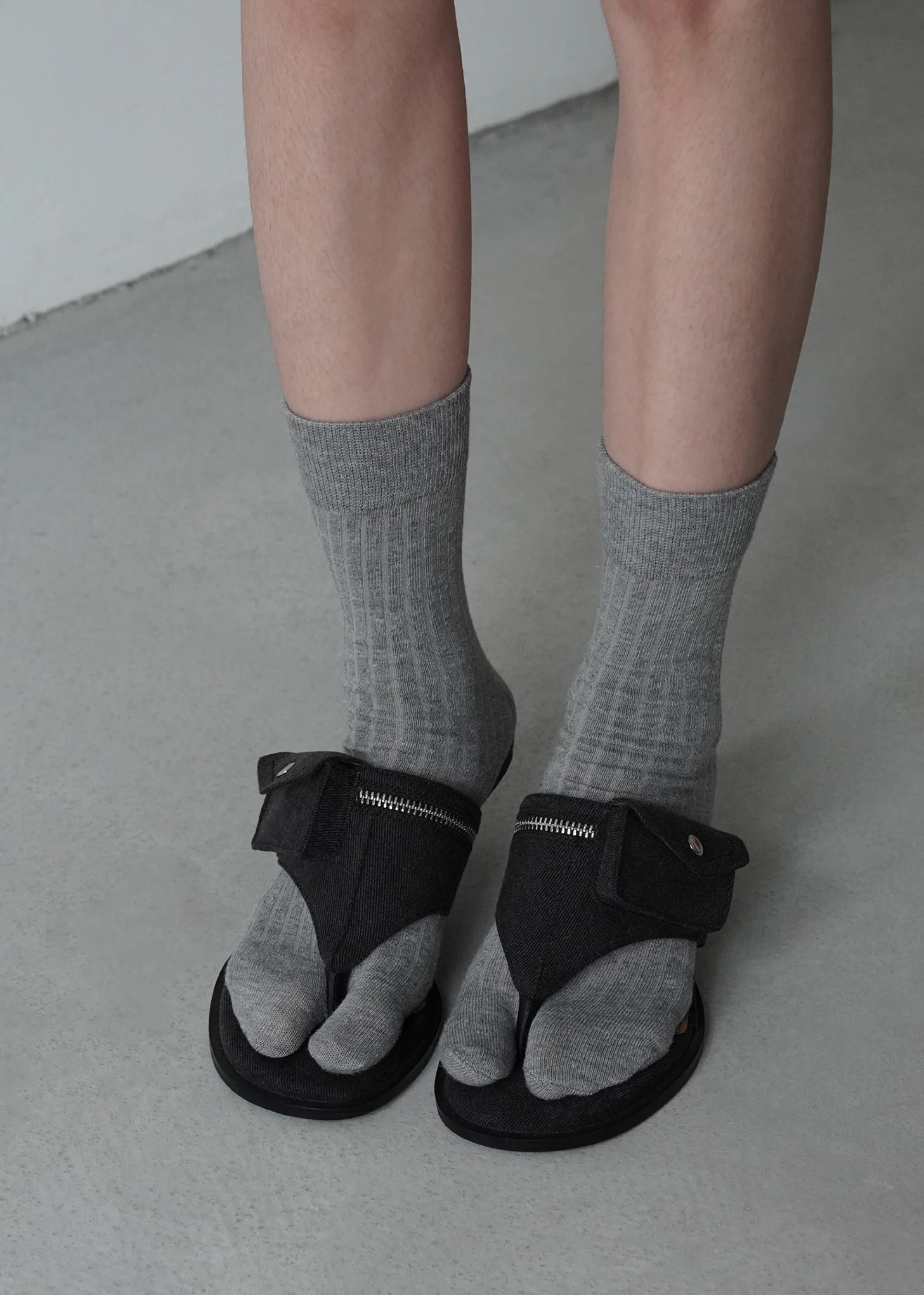 Black Denim Flip-Flops - Image 2