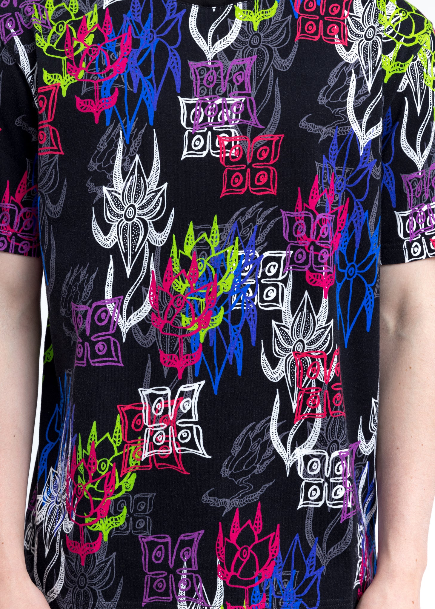 Black Floral Big Tee - Image 2