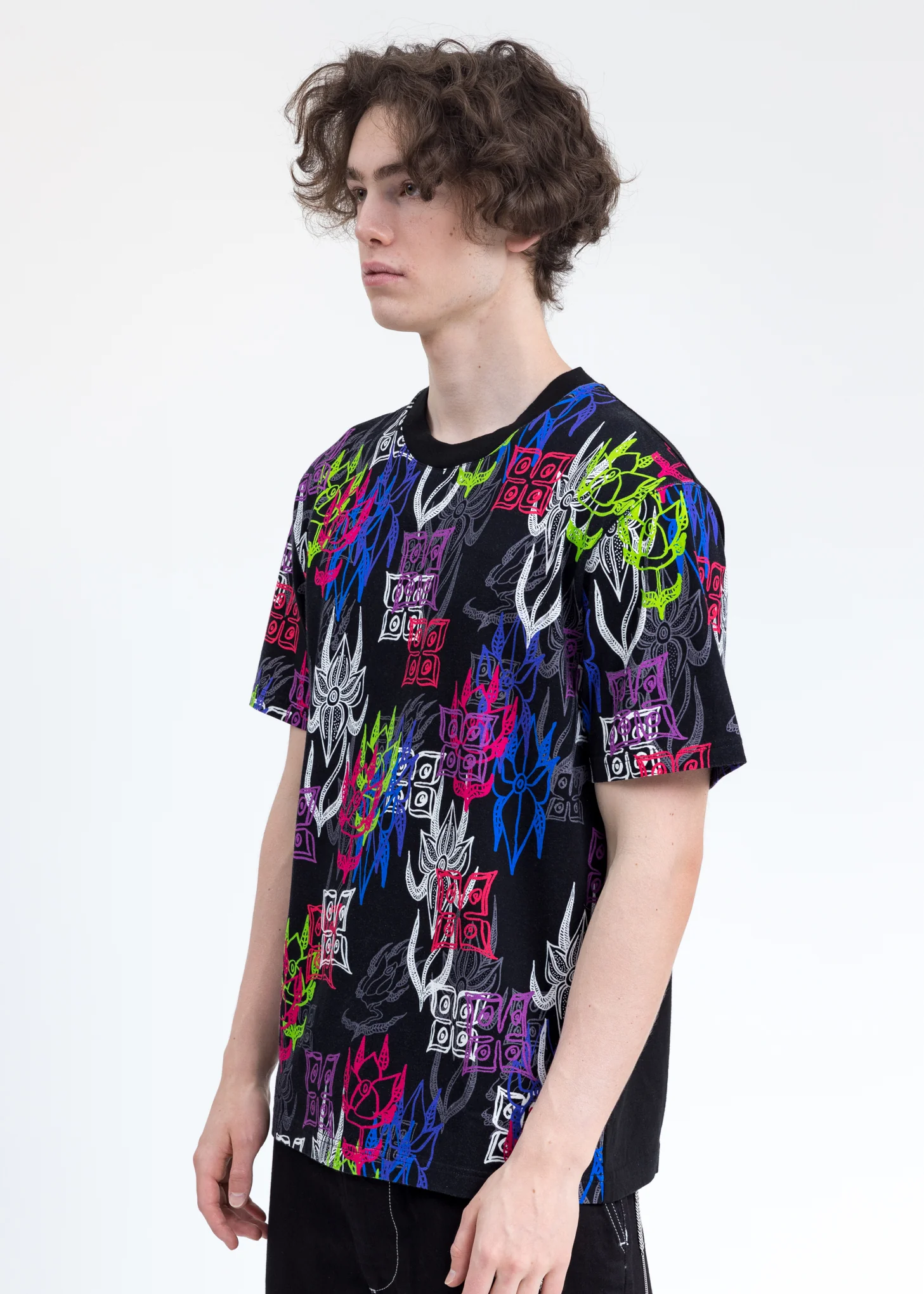 Black Floral Big Tee - Image 3
