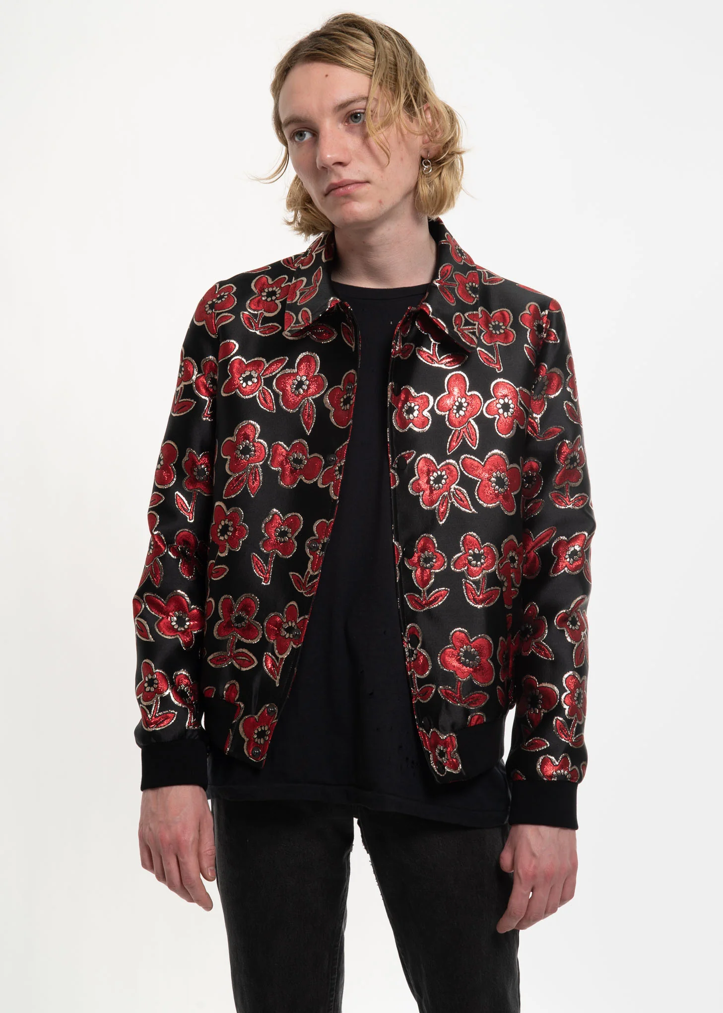 Black Floral Gardenia Jacket - Image 3