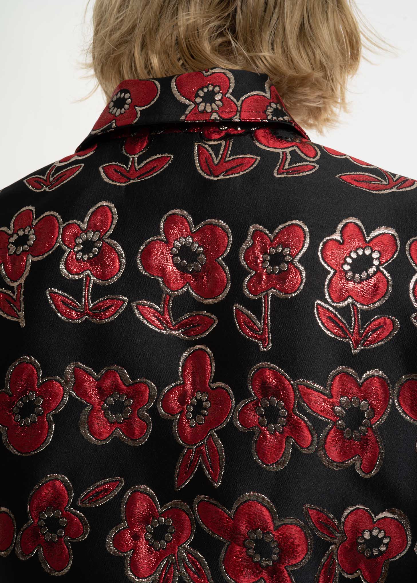 Black Floral Gardenia Jacket - Image 4