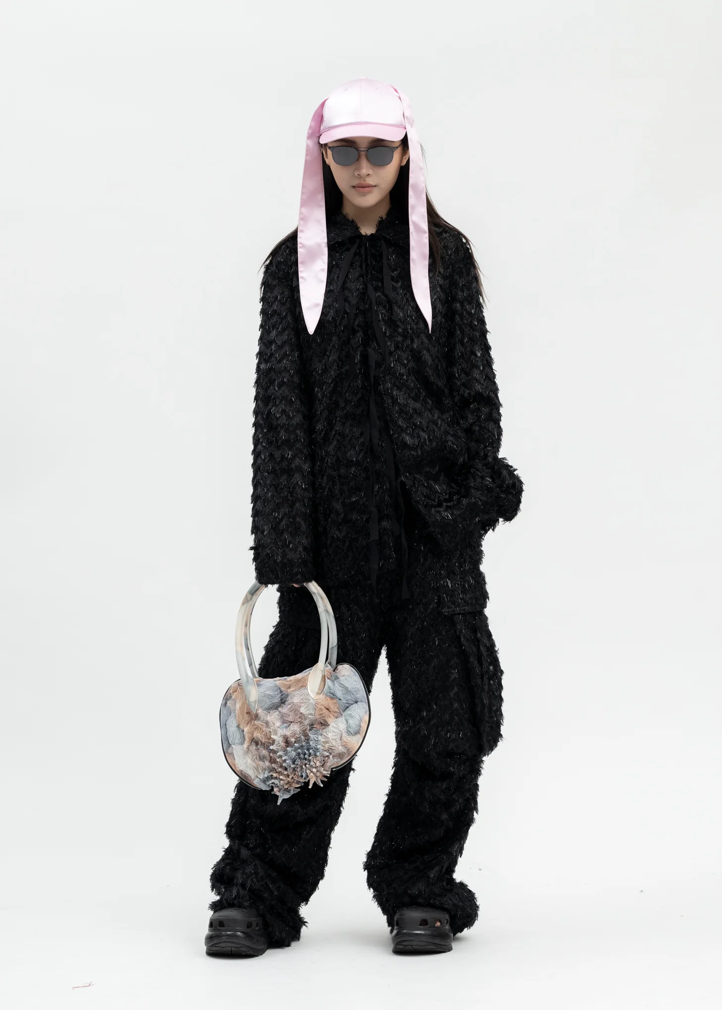 BLACK  FLUFFY PAJAMA SHIRT - Image 5