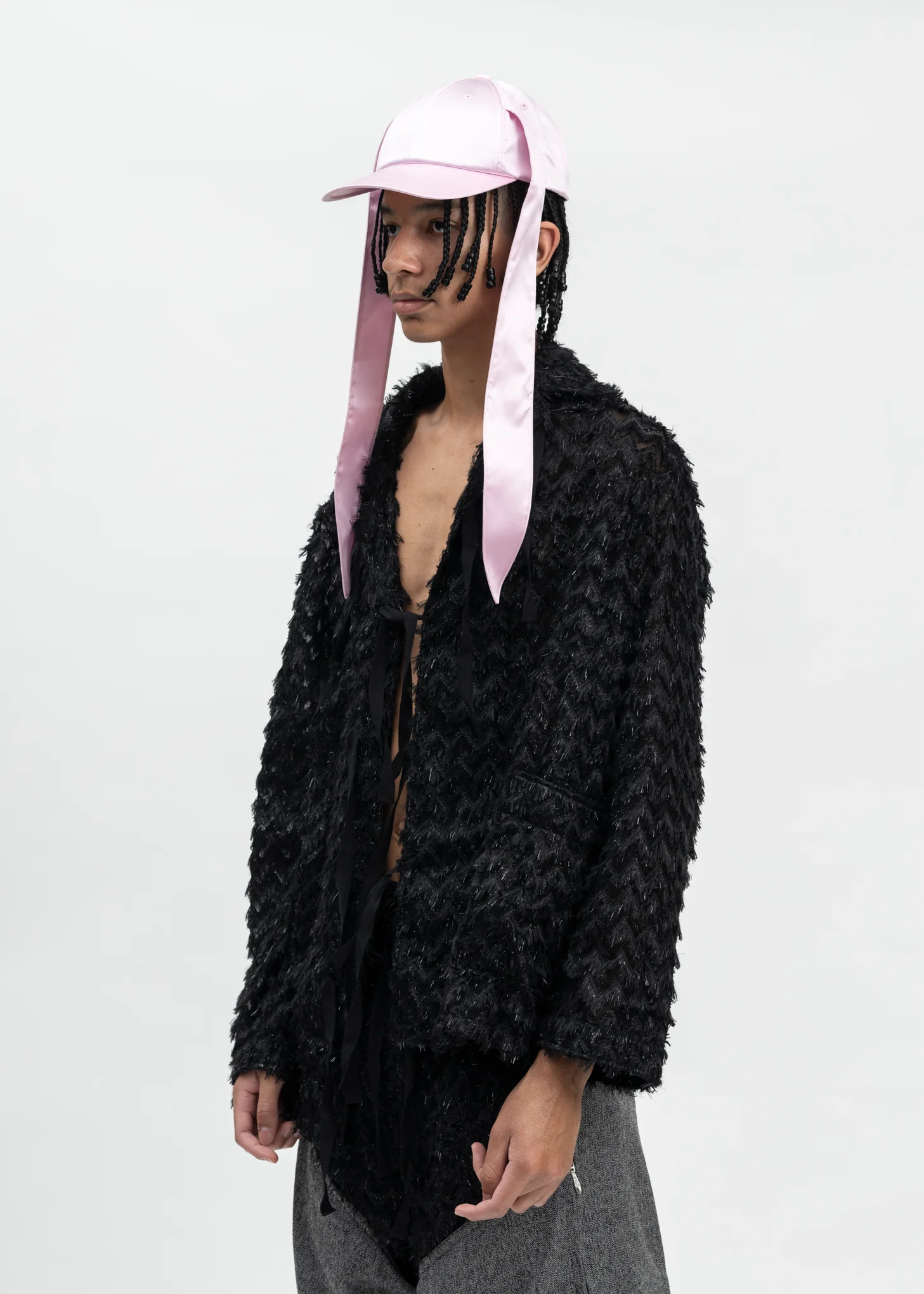 BLACK  FLUFFY PAJAMA SHIRT - Image 3