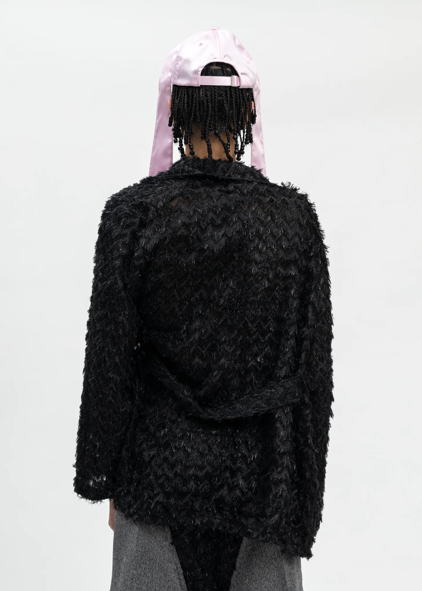 BLACK  FLUFFY PAJAMA SHIRT - Image 4