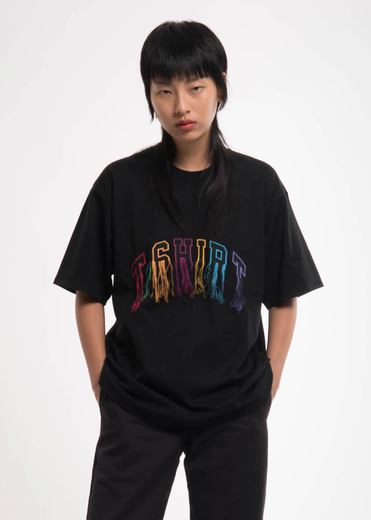 Black Flying Embroidery T-Shirt