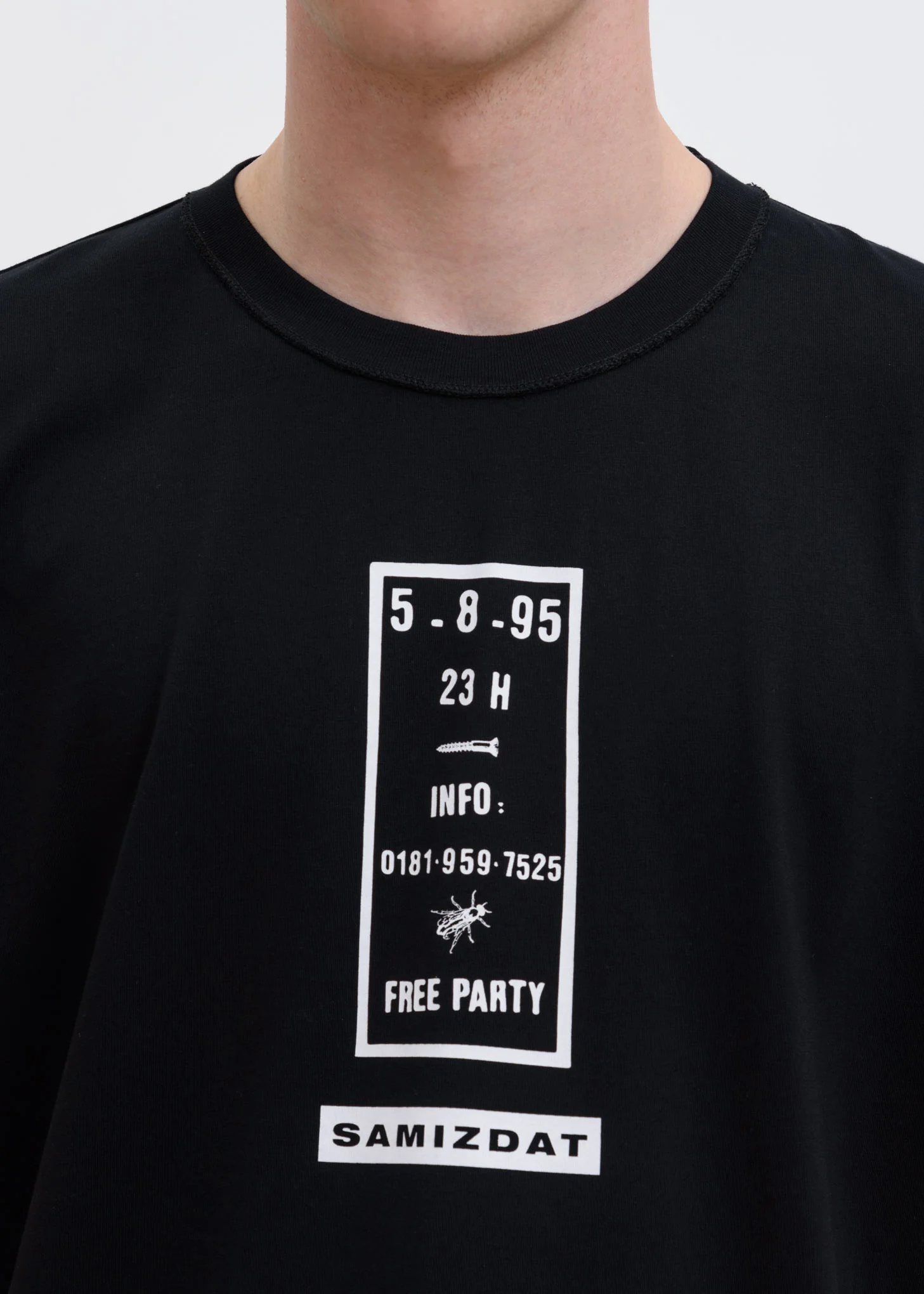 Black Free Party Flyer T-Shirt - Image 3