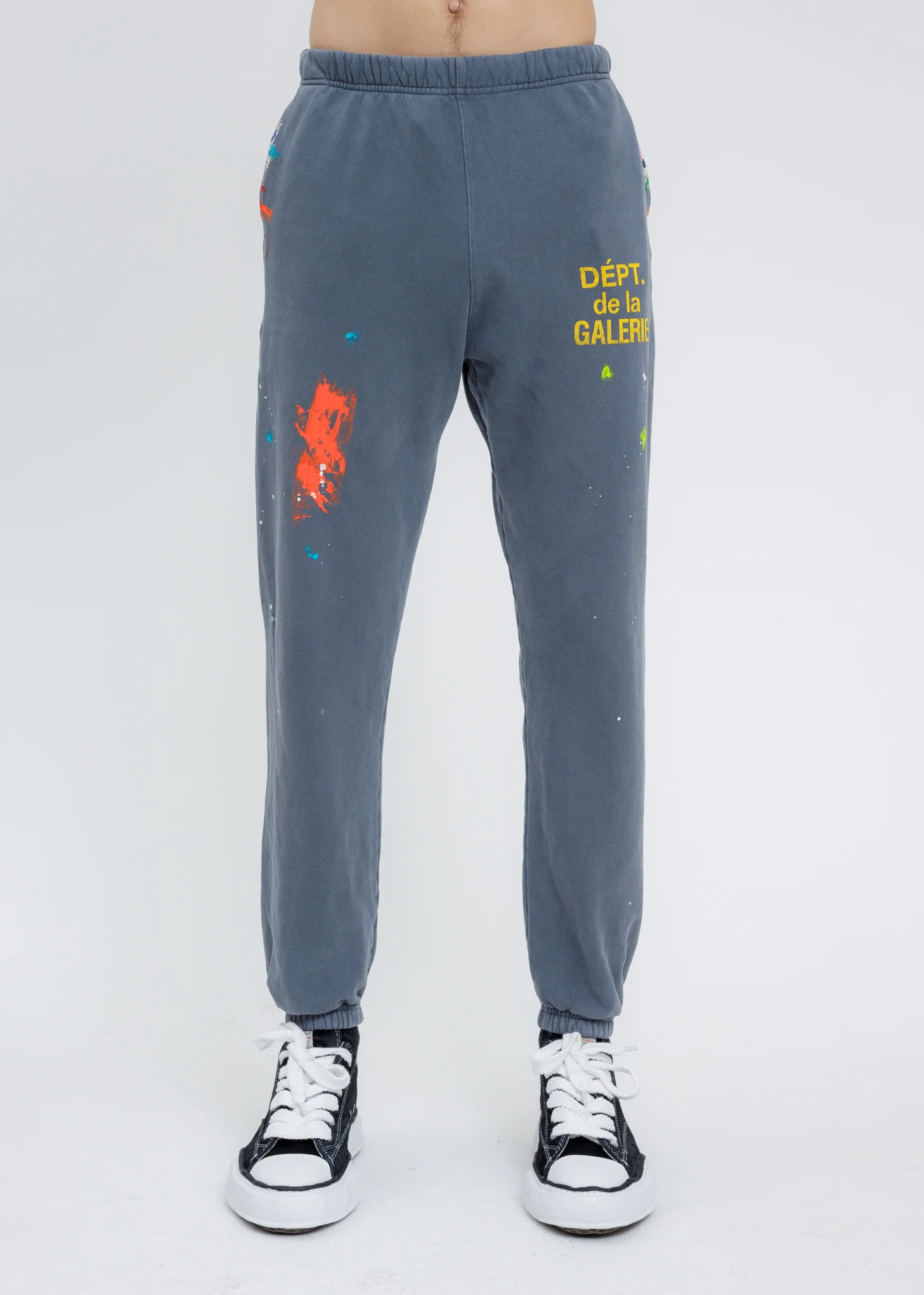 Grey FRENCH LOGO PAINTED Sweater Pants